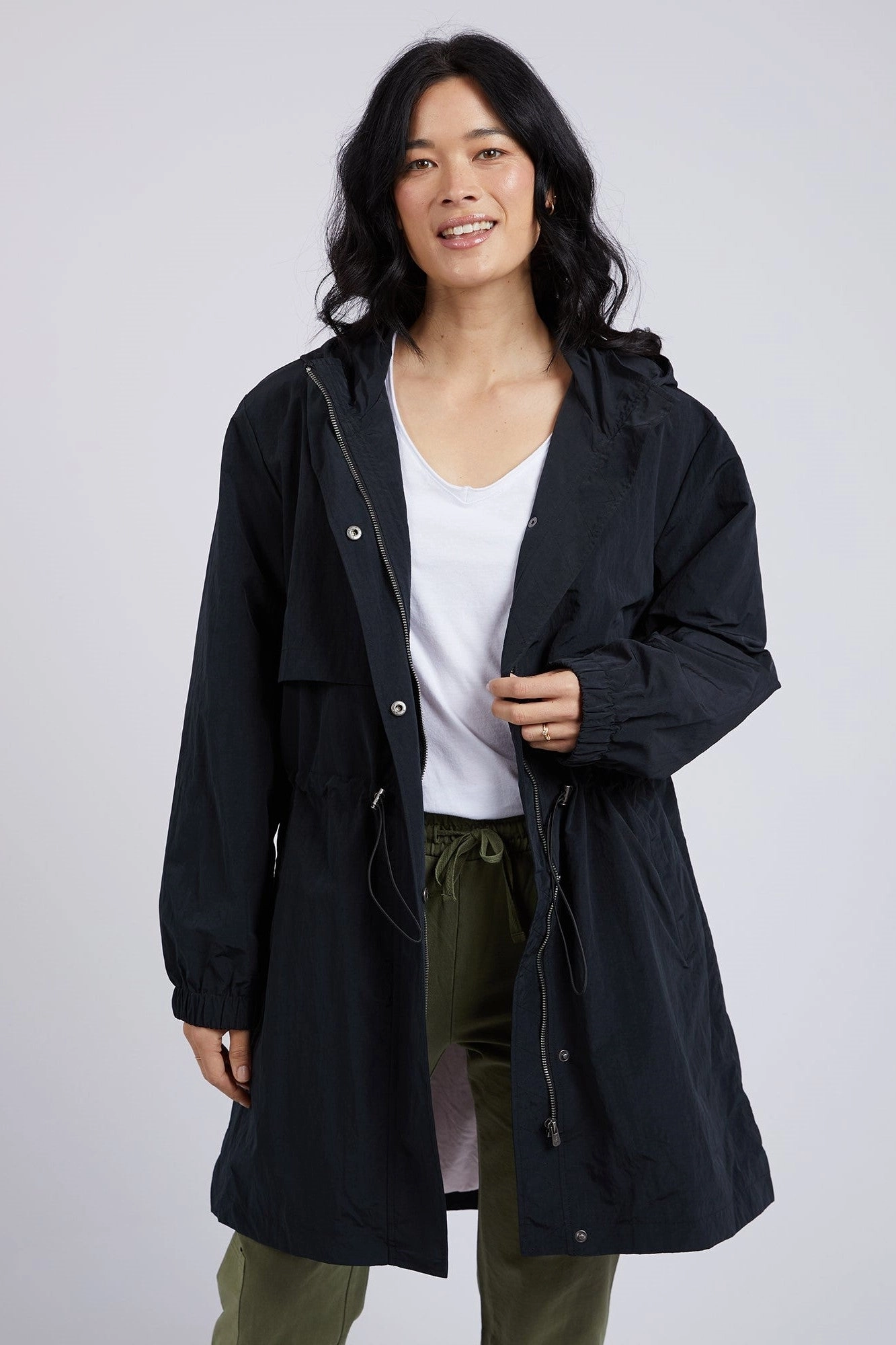 Layer Essential Piece DoubleLayered Collar Elm Shanee Parker Jacket Black