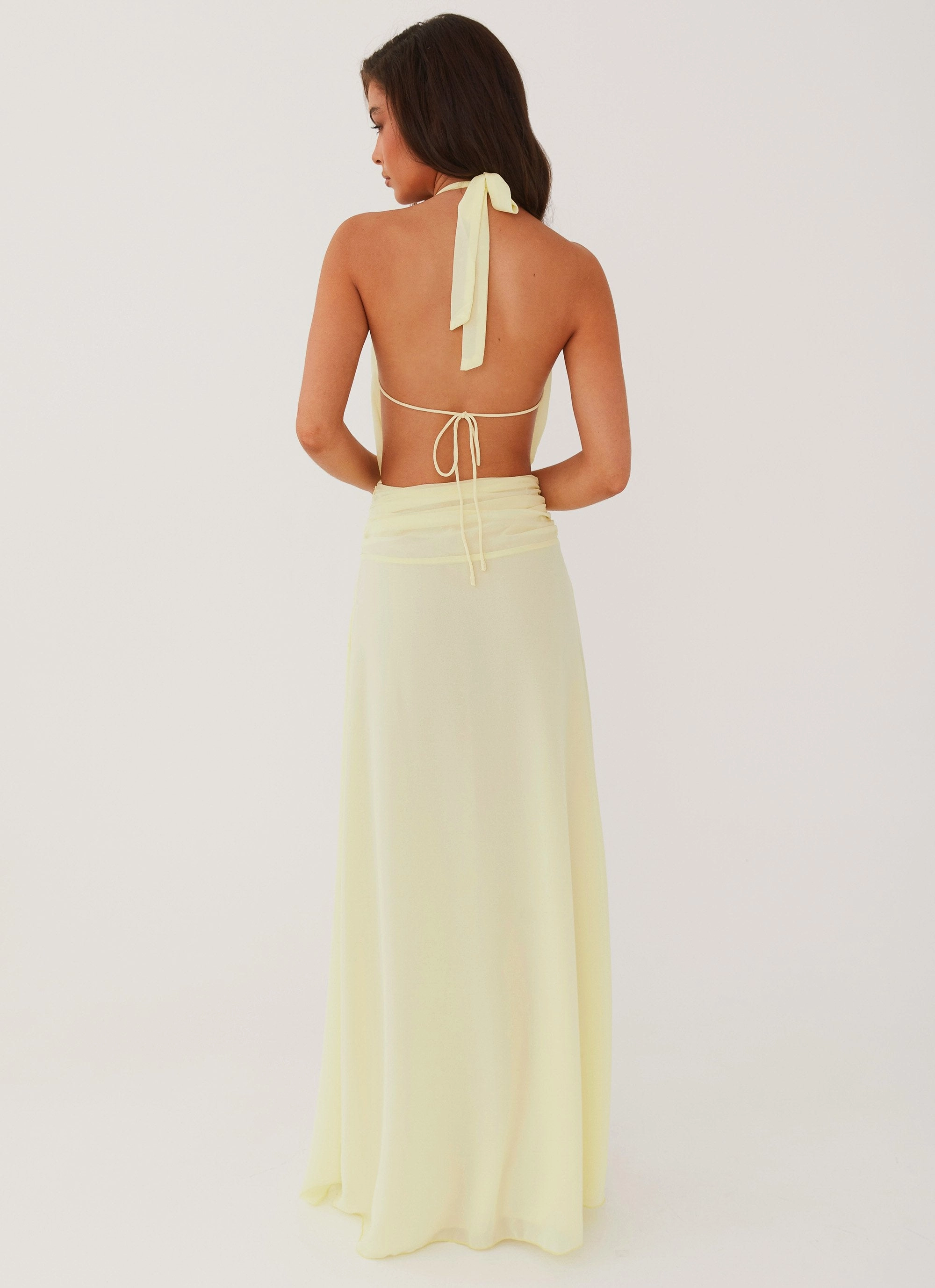 Elysia Chiffon Maxi Dress - Lemon Vibrant Form Fair-Trade