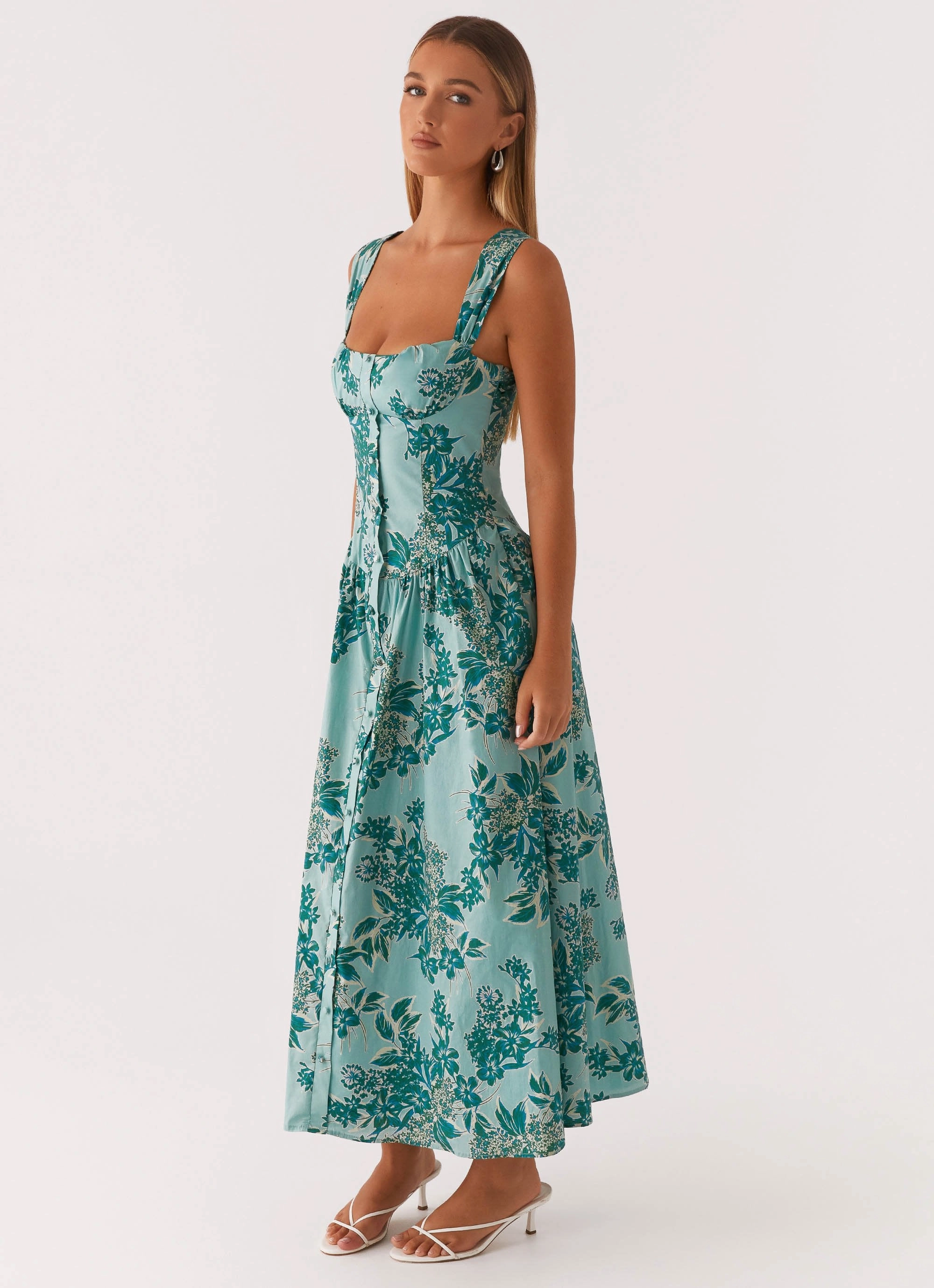 Smart Blend Emmalina Midi Dress - Cloud Nine Floral