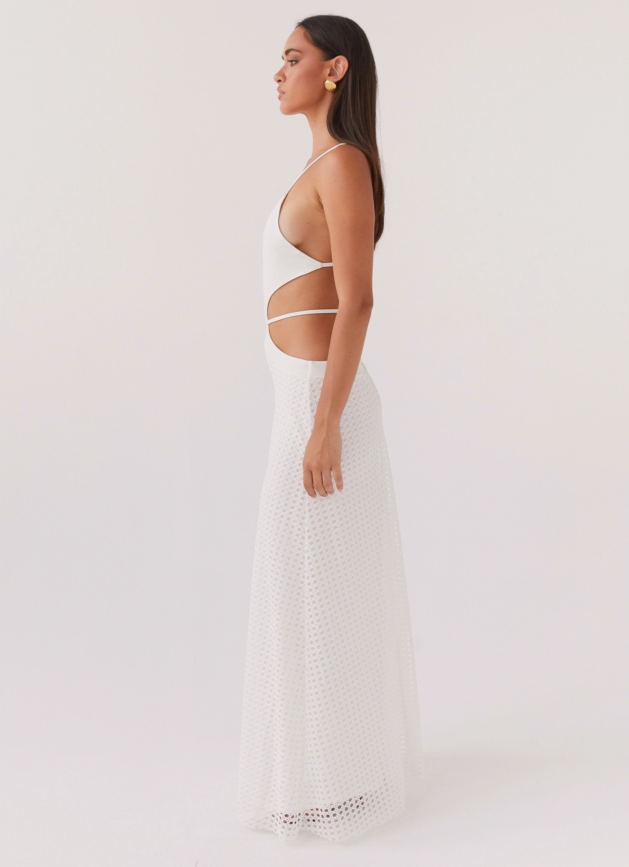 Floating Shape Enchanted Melodies Maxi Dress - White