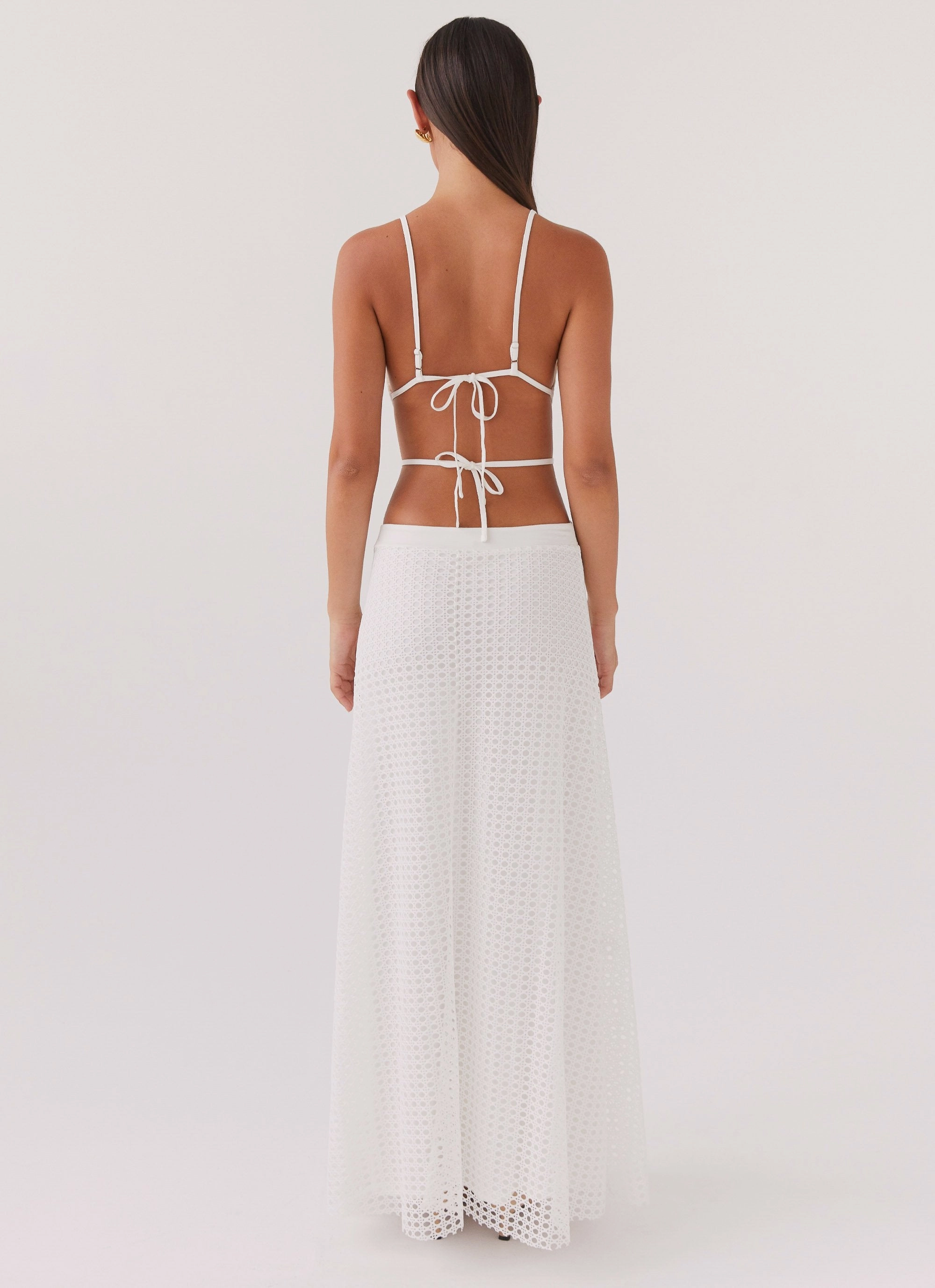 Collared Enchanted Melodies Maxi Dress - White