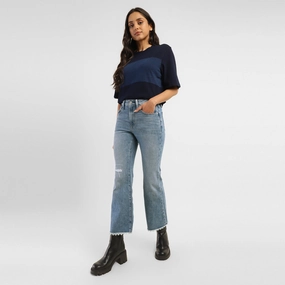Brunch Outfit Trend Setter Women's 726 Blue Flared Fit Mid Rise Jeans