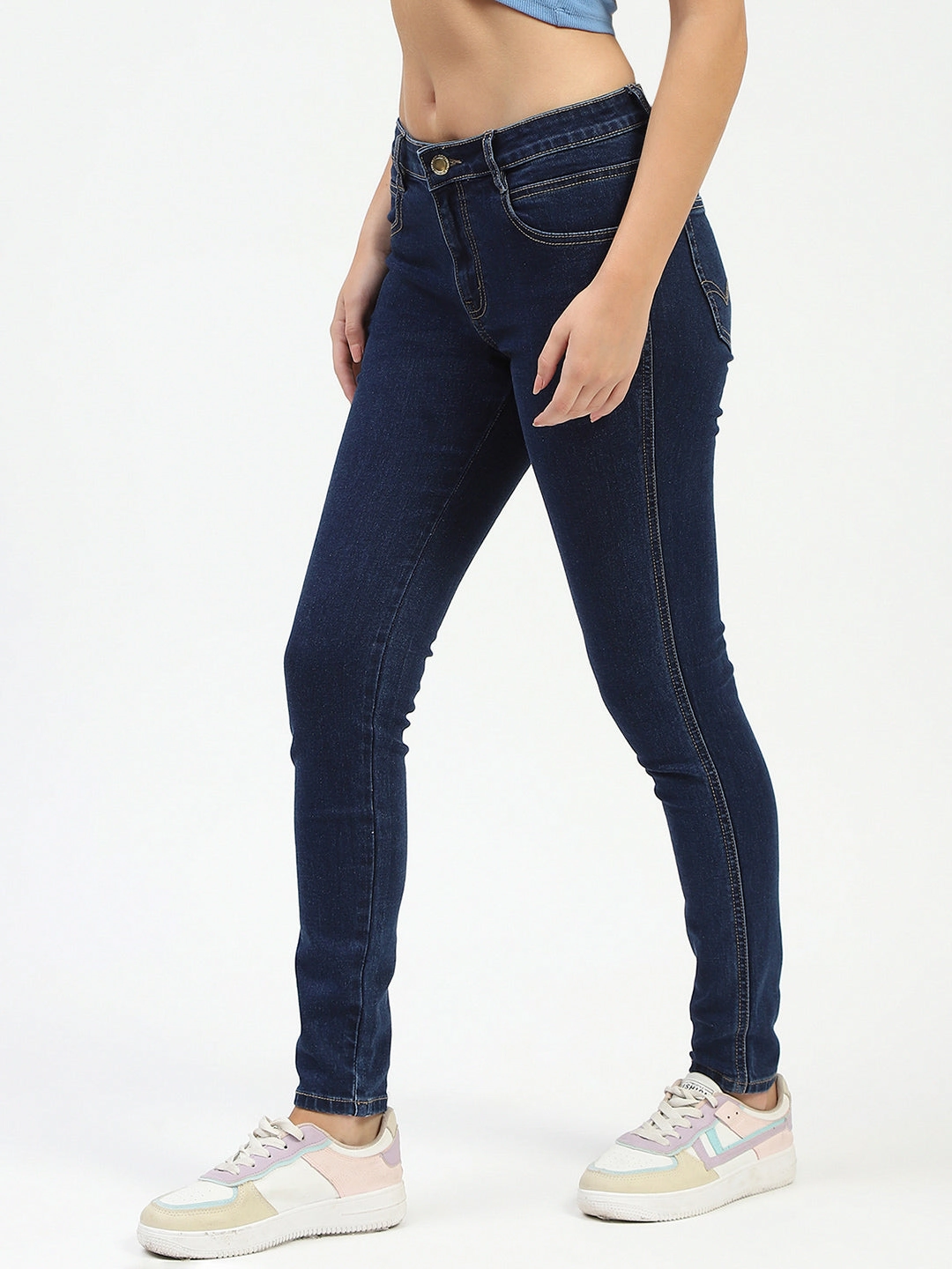 Madame Blue Skinny Fit Jeans Flattering Waist Season Ready