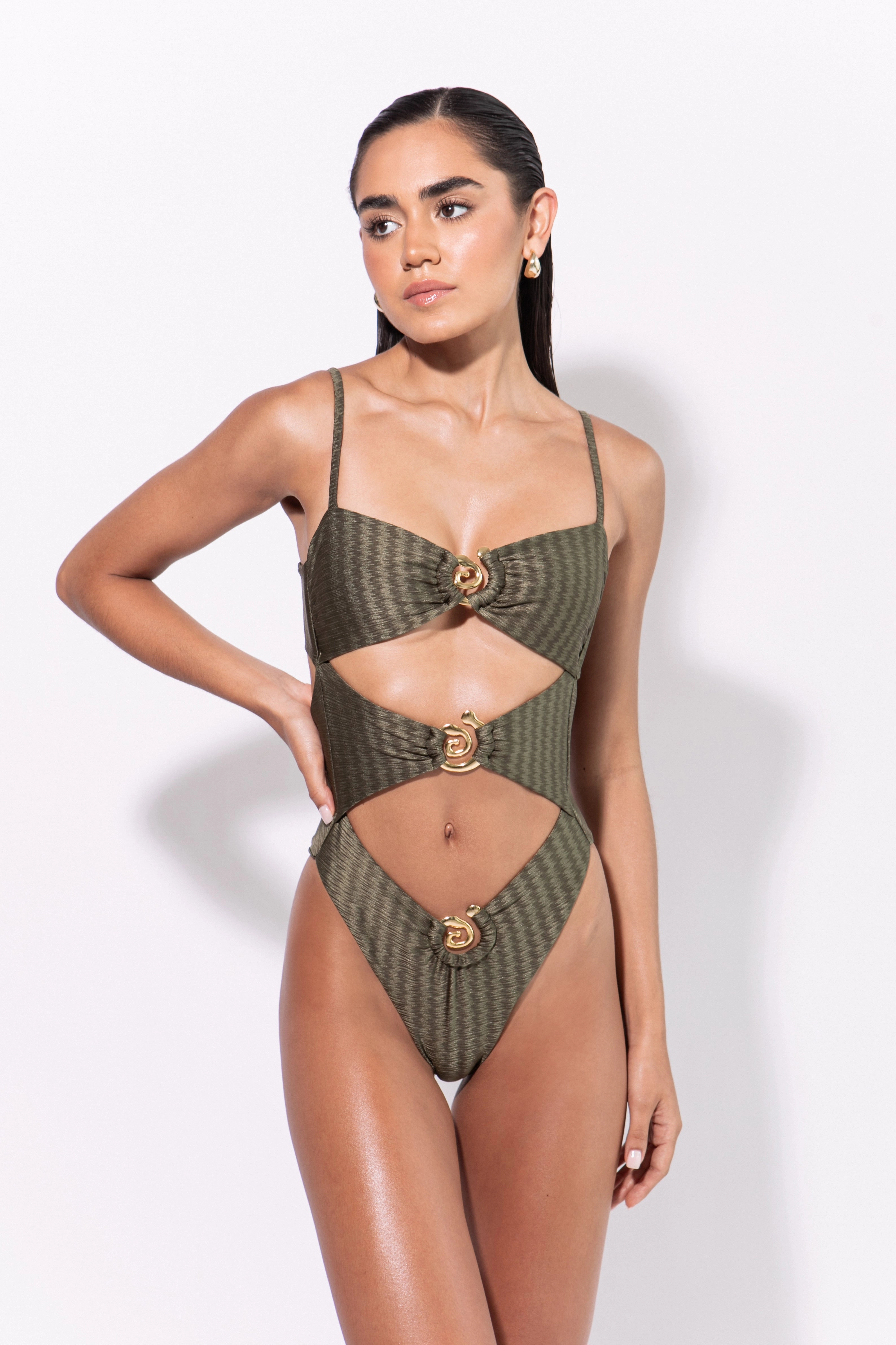 Espiral Trikini One Piece Smooth Lock Zippers Anti Sag Fabric