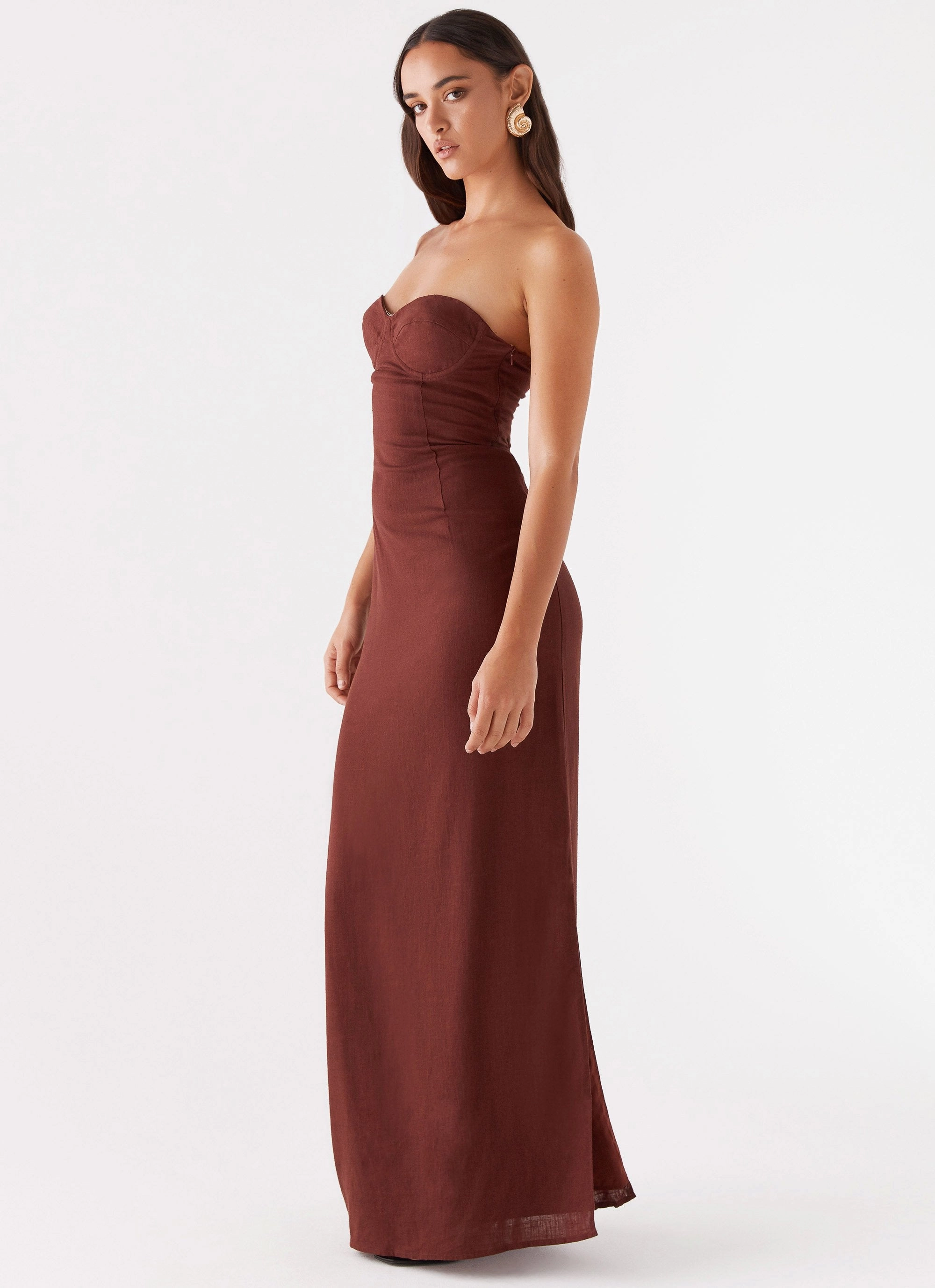 Relaxed Wear Esra Strapless Maxi Dress - Chocolate