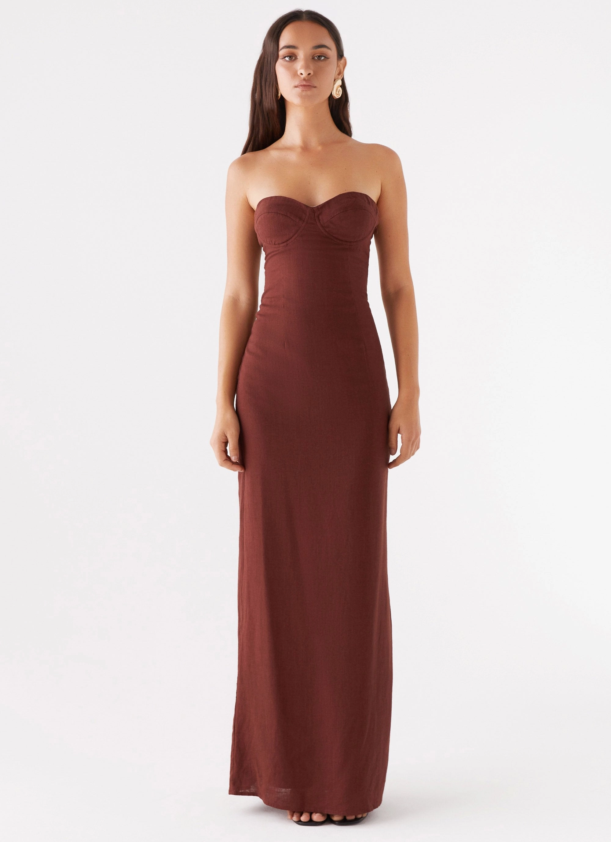 Modern Finish Esra Strapless Maxi Dress - Chocolate