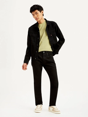 Blended Style Men's 512 Black Slim Tapered Fit Mid Rise Selvedge Jeans