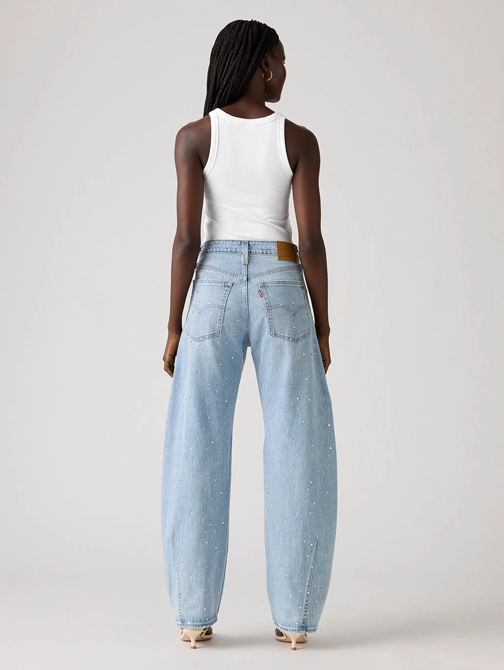 Women's Light Indigo Barrel Loose Fit Mid Rise Jeans Traveler Gear Sustainable Clean Fashion