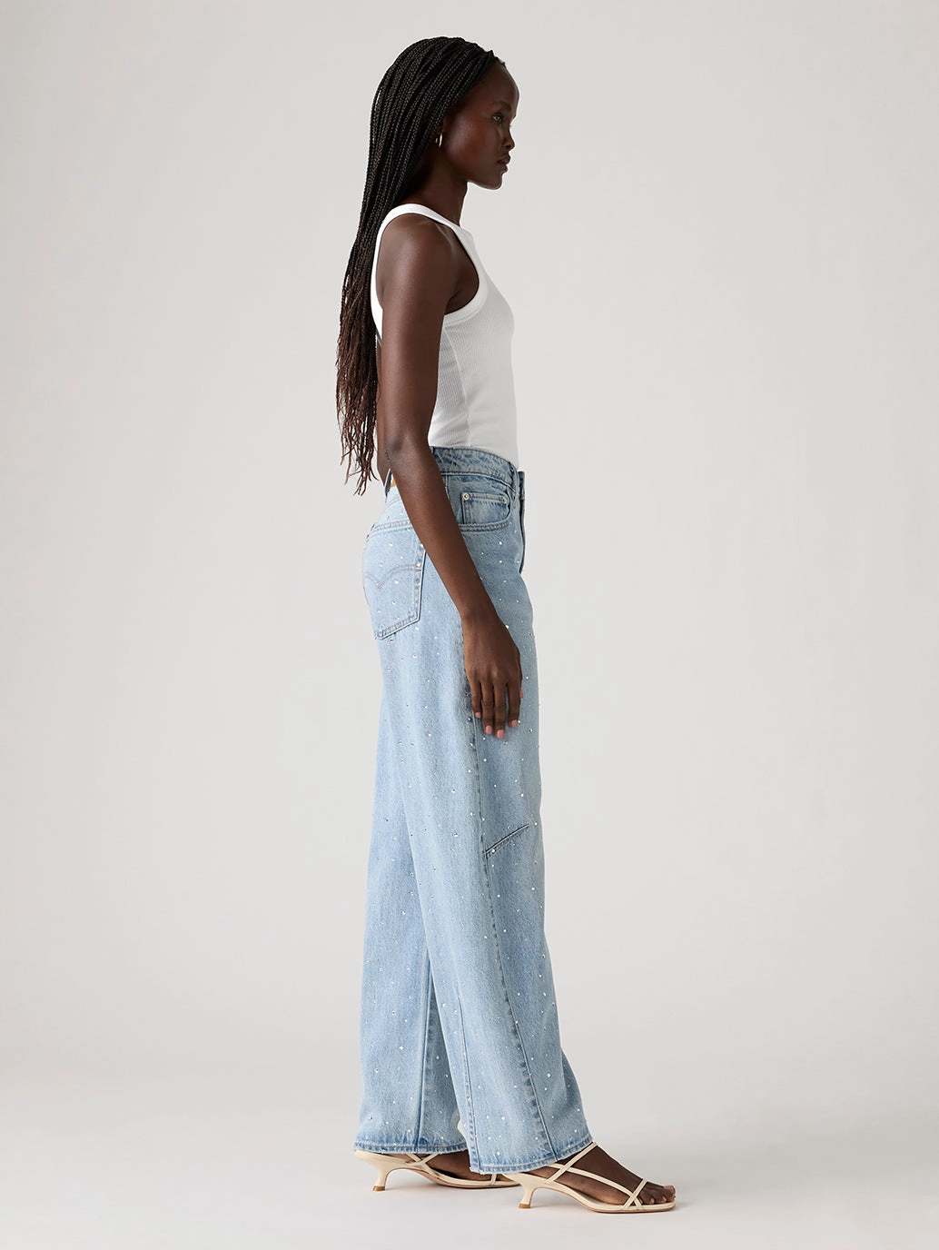 Modern Minimalist Creative Look Home Comfort Smart Fit Women's Light Indigo Barrel Loose Fit Mid Rise Jeans