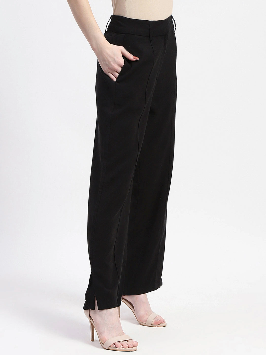 Madame Black Wide-Leg Trousers Comfort Base