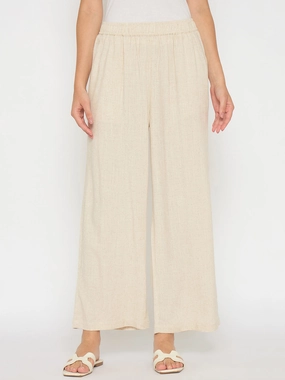 Madame Straight Fit Solid Beige Rayon Blend Trousers Temperature Regulating Fabric