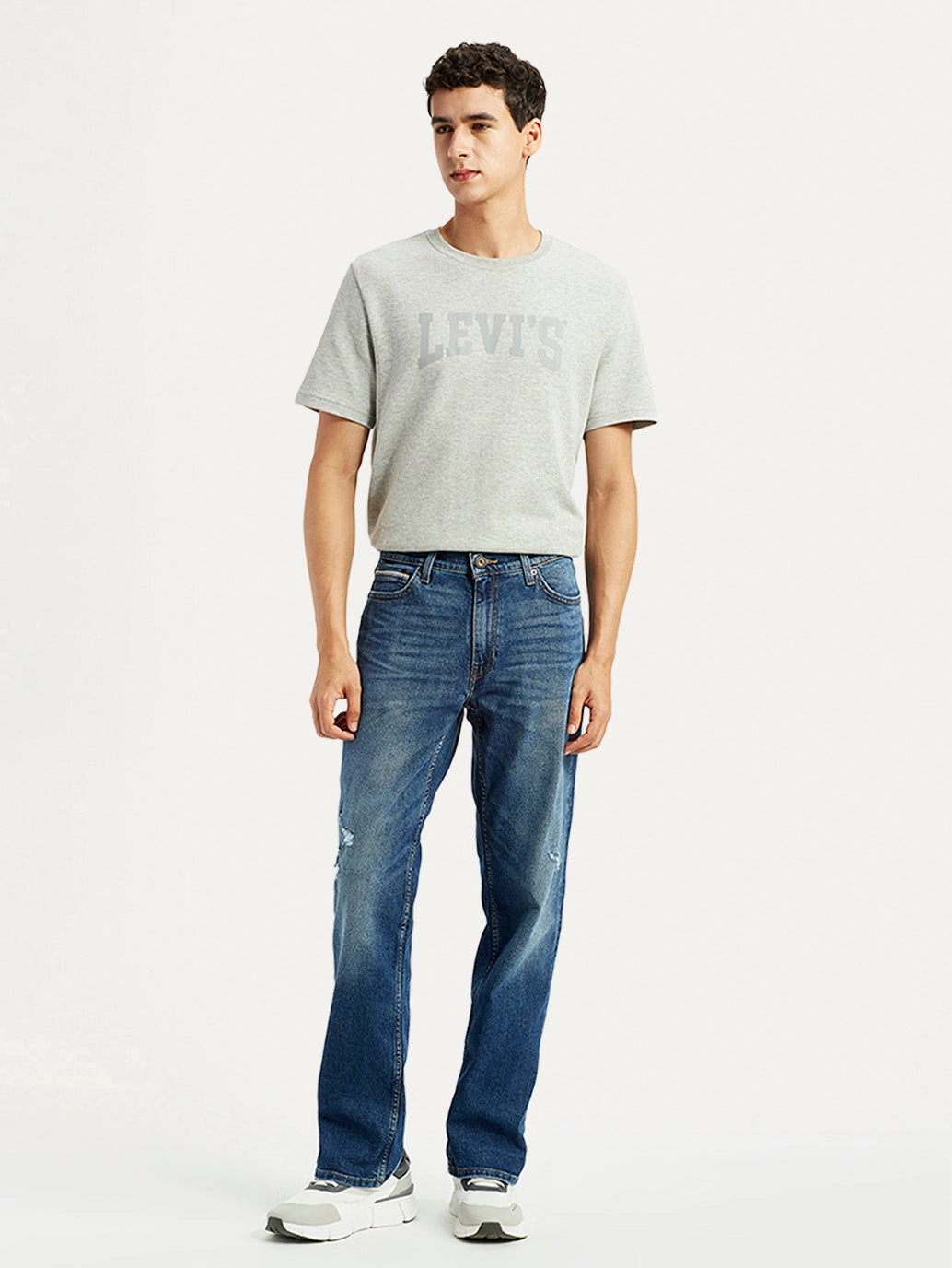 Sophisticated Look Vintage Wash Men's 541 Blue Athletic Tapered Fit Mid Rise Jeans