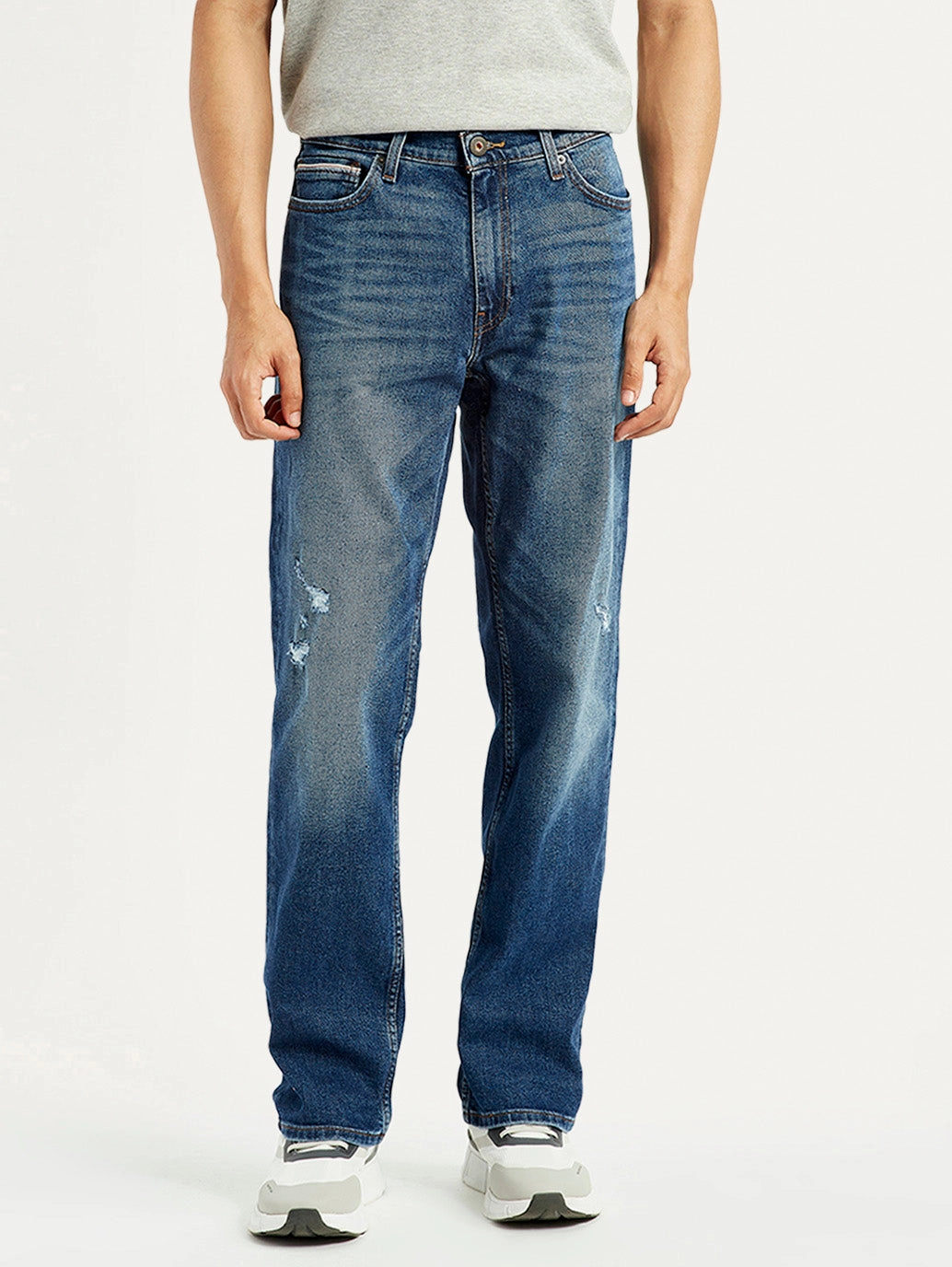 Men's 541 Blue Athletic Tapered Fit Mid Rise Jeans Reinforced Belt Loops