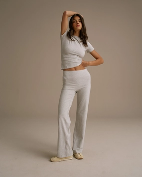 Fashion Fit Cotton Yoga Pant - Grey Melange