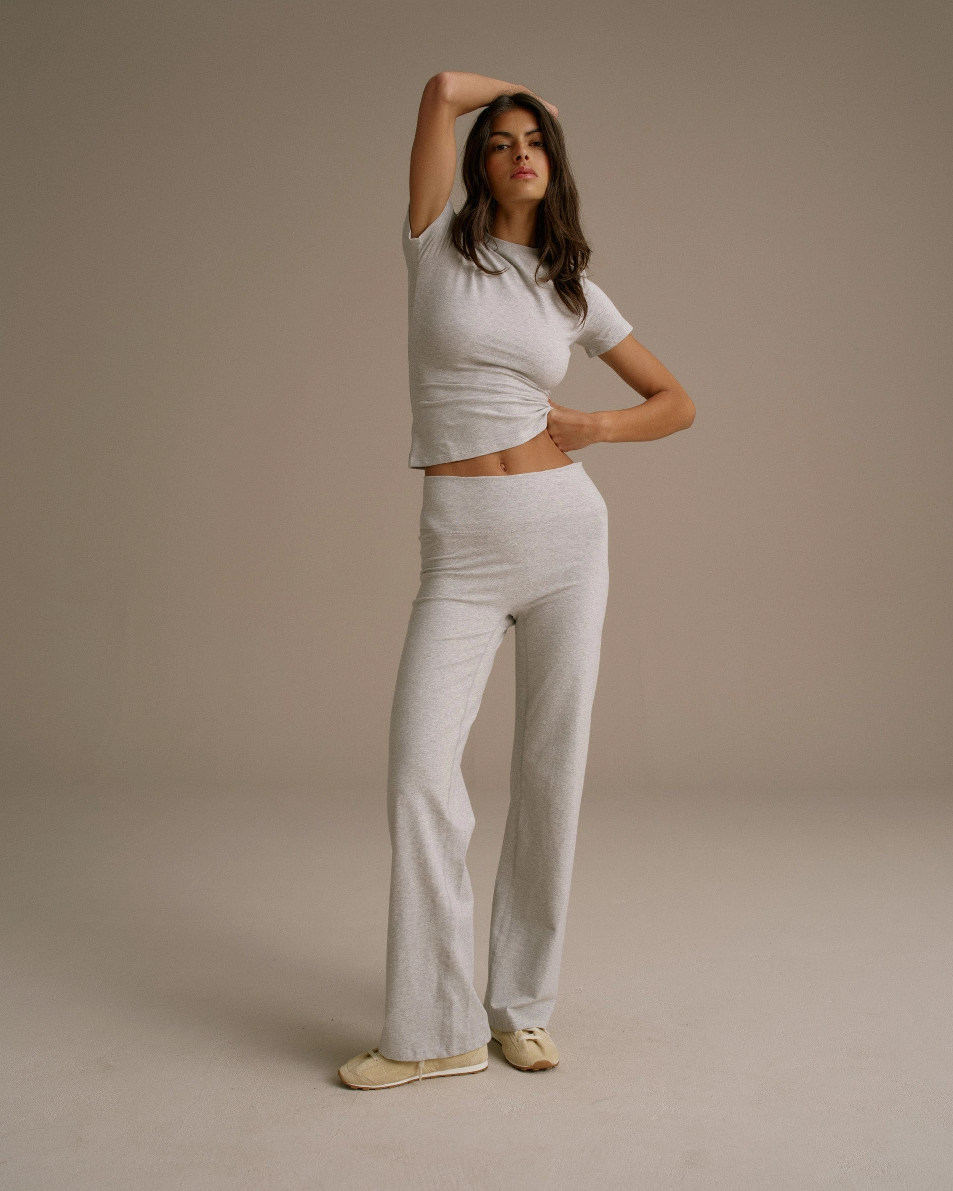 Fashion Fit Cotton Yoga Pant - Grey Melange