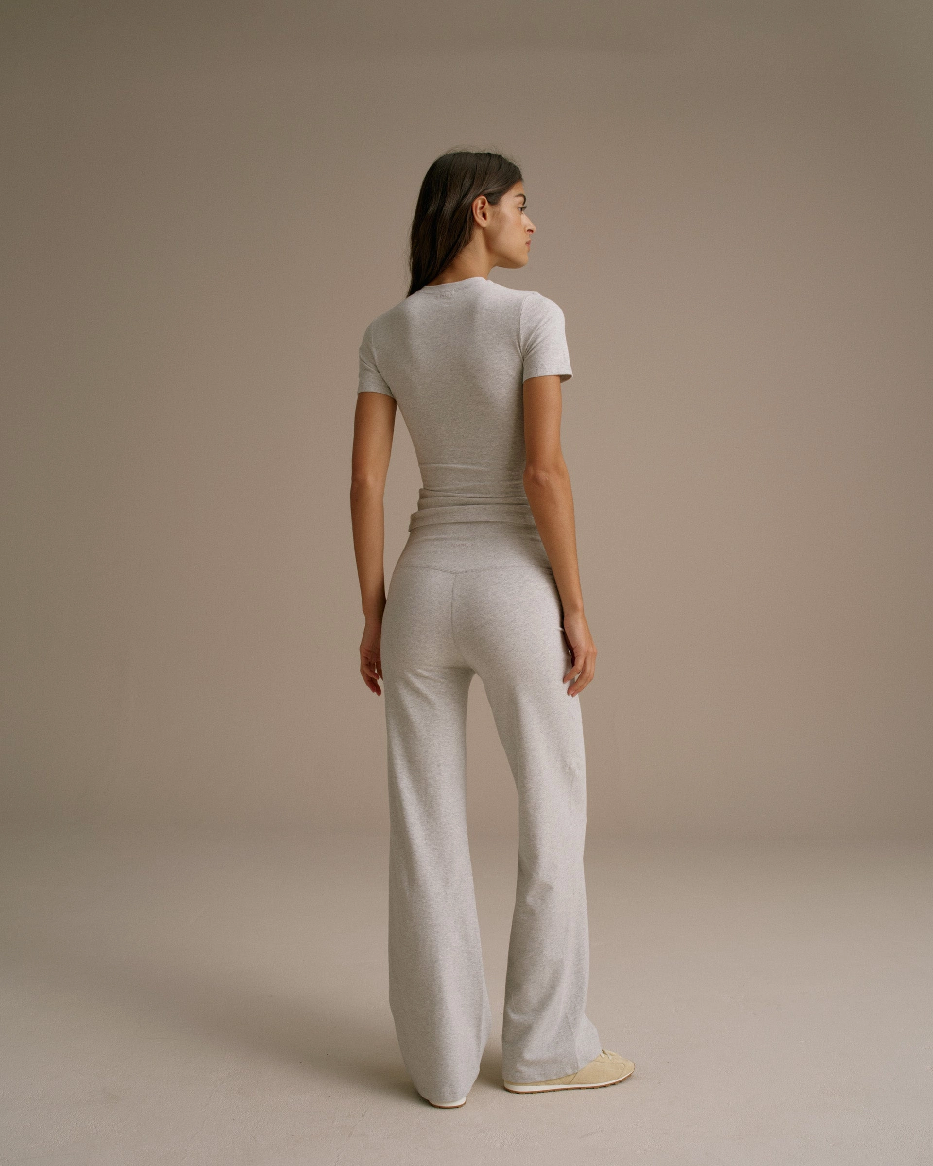 Cotton Yoga Pant - Grey Melange Flex Wear Design