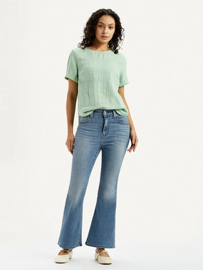 Women's 726 Blue Slim Flare Fit High Rise Jeans Autumn Days Outdoor Enthusiast Streetwear Fan