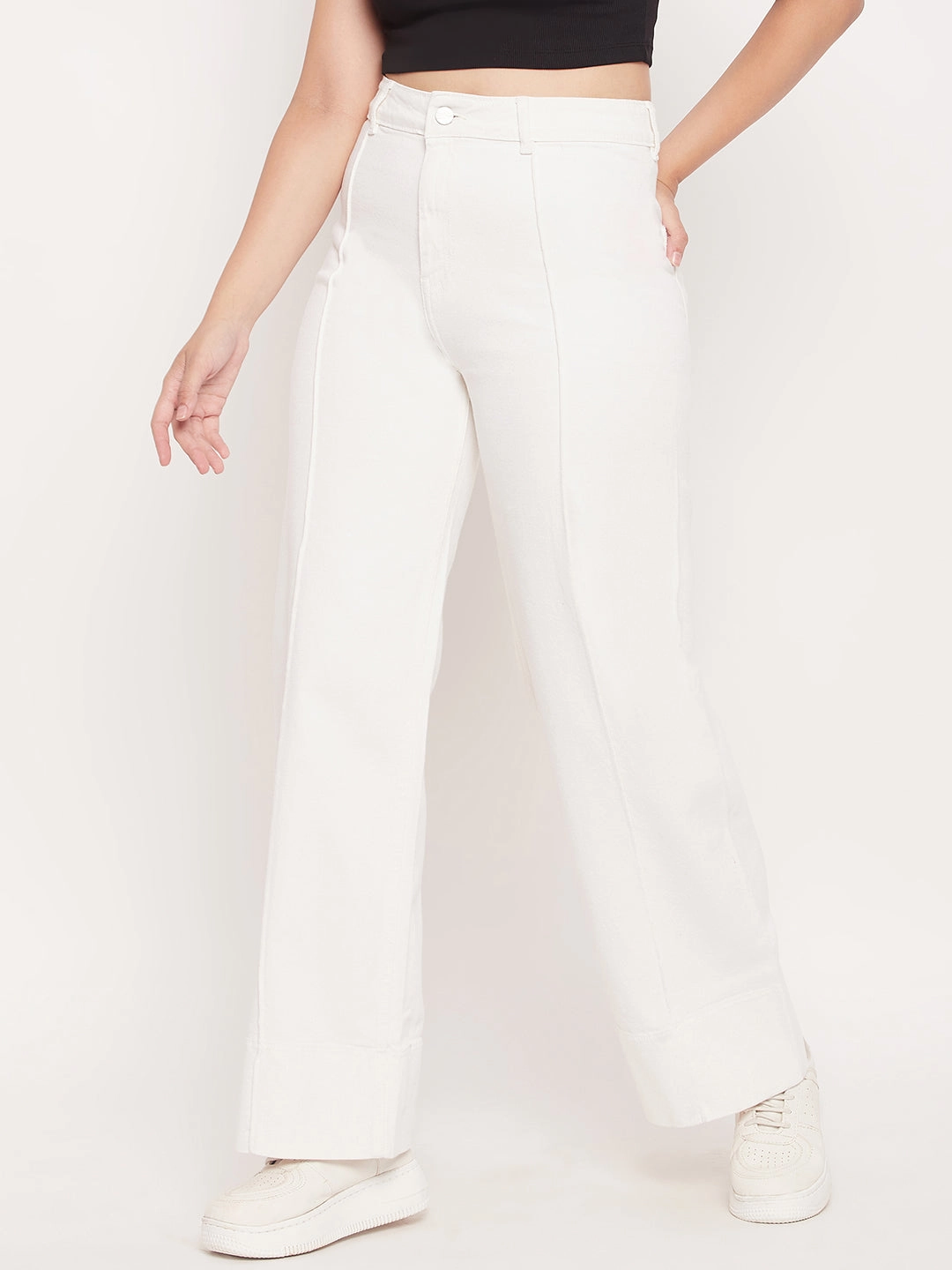 Sophisticated Look Madame White High Rise Wide Leg Jeans