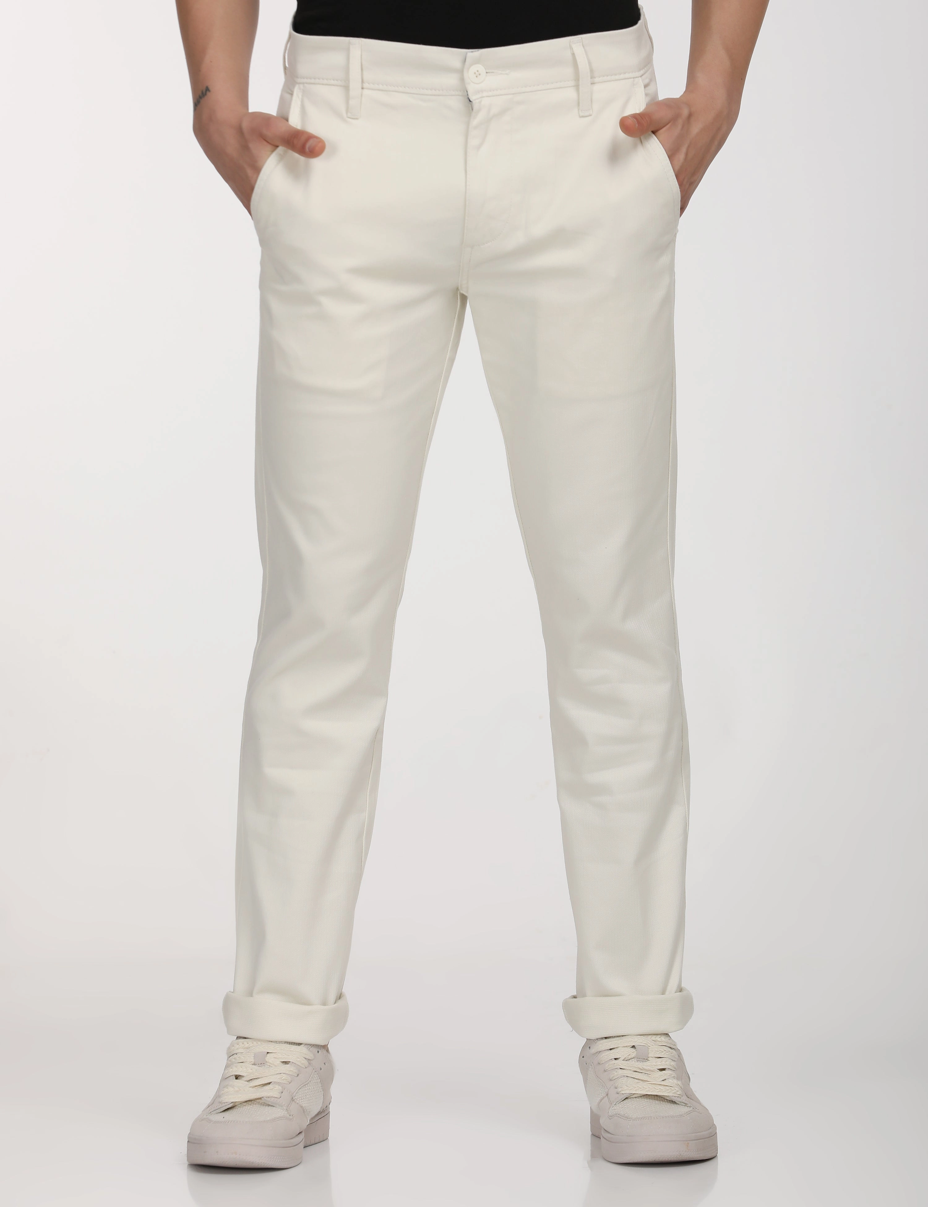 Men's White Slim Fit Chinos Tailored Fit