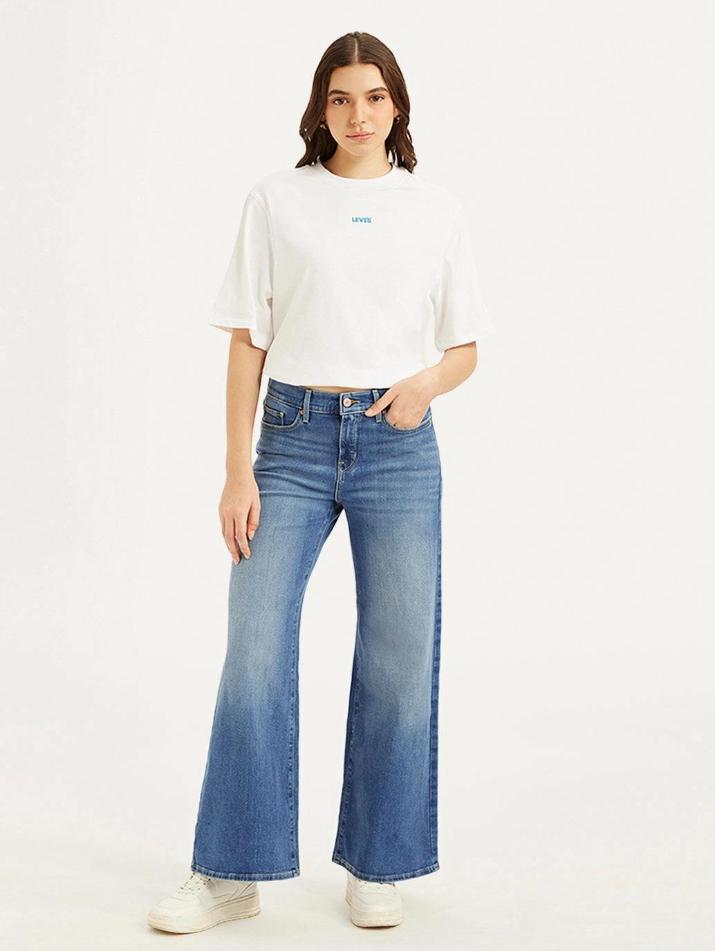 Women's 318 Blue Flared Fit High Rise Jeans Simple Fashion