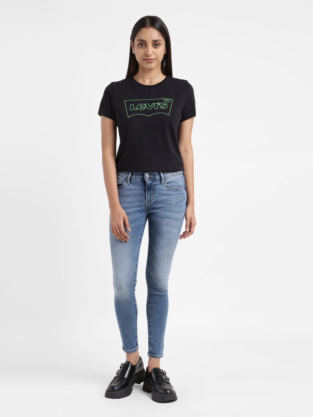 Contemporary Look Women's 710 Blue Skinny Fit Mid Rise Jeans