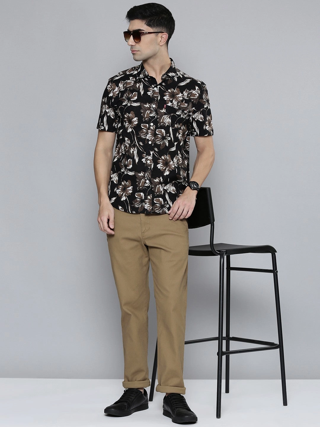 Men's Brown Slim Fit Chinos Relax Mode