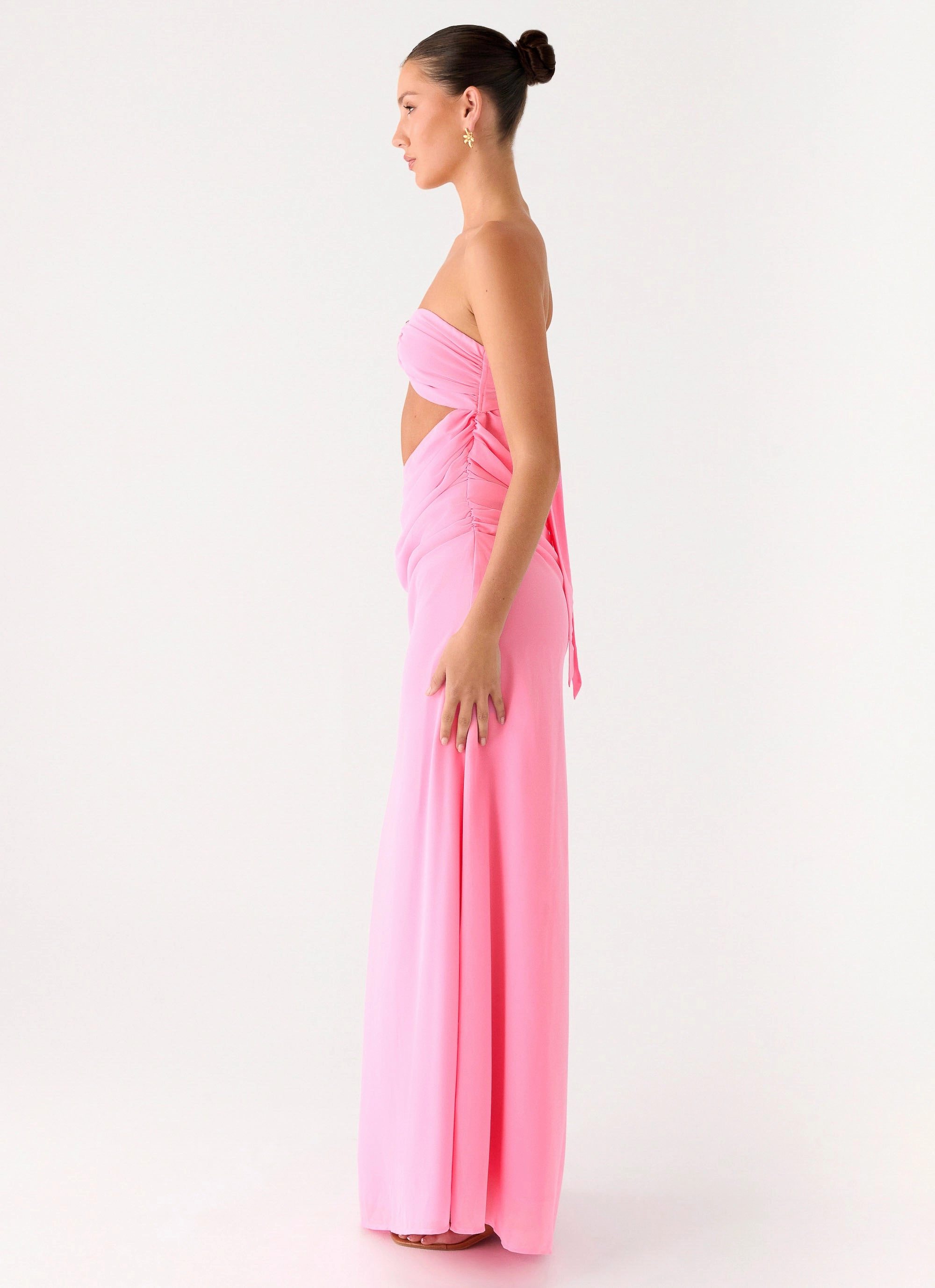 Falling Forever Strapless Beaded Maxi Dress - Pink Pure Stitch Stylish and Simple