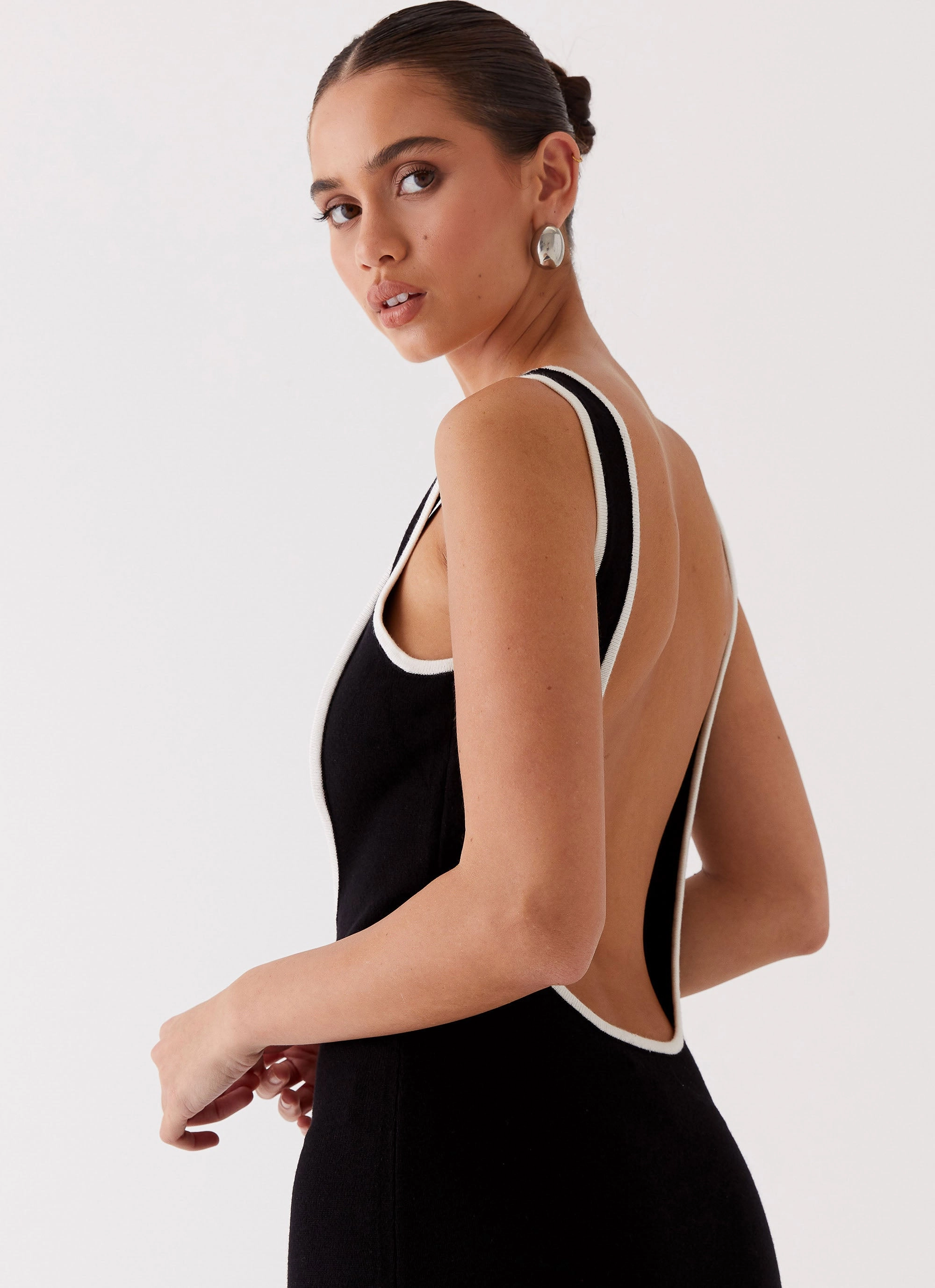 Date night Lost In Paris Knit Maxi Dress - Black