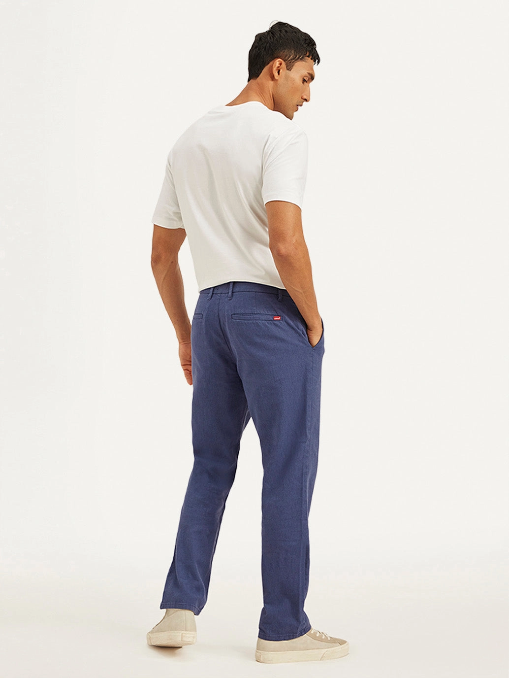 Active Fit Men's Indigo Authentic Straight Fit Linen Chino Pants