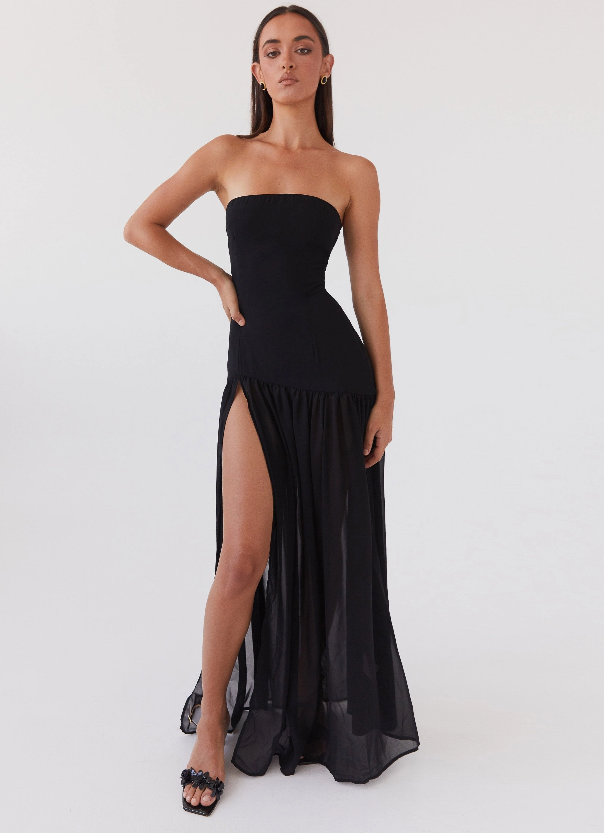 Eden Strapless Maxi Dress - Black All Gender