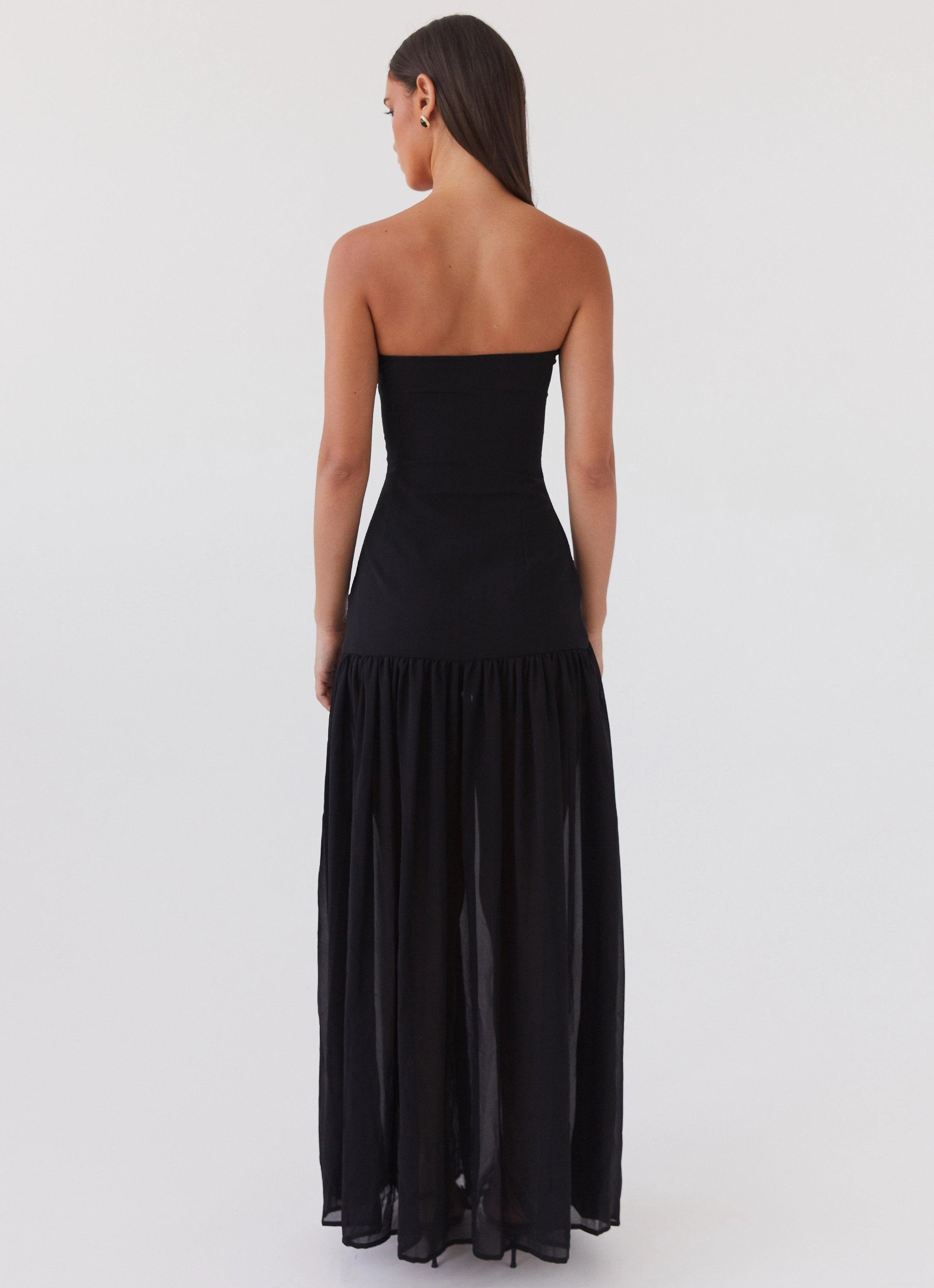 Easy Pairing Tie-dye Eden Strapless Maxi Dress - Black