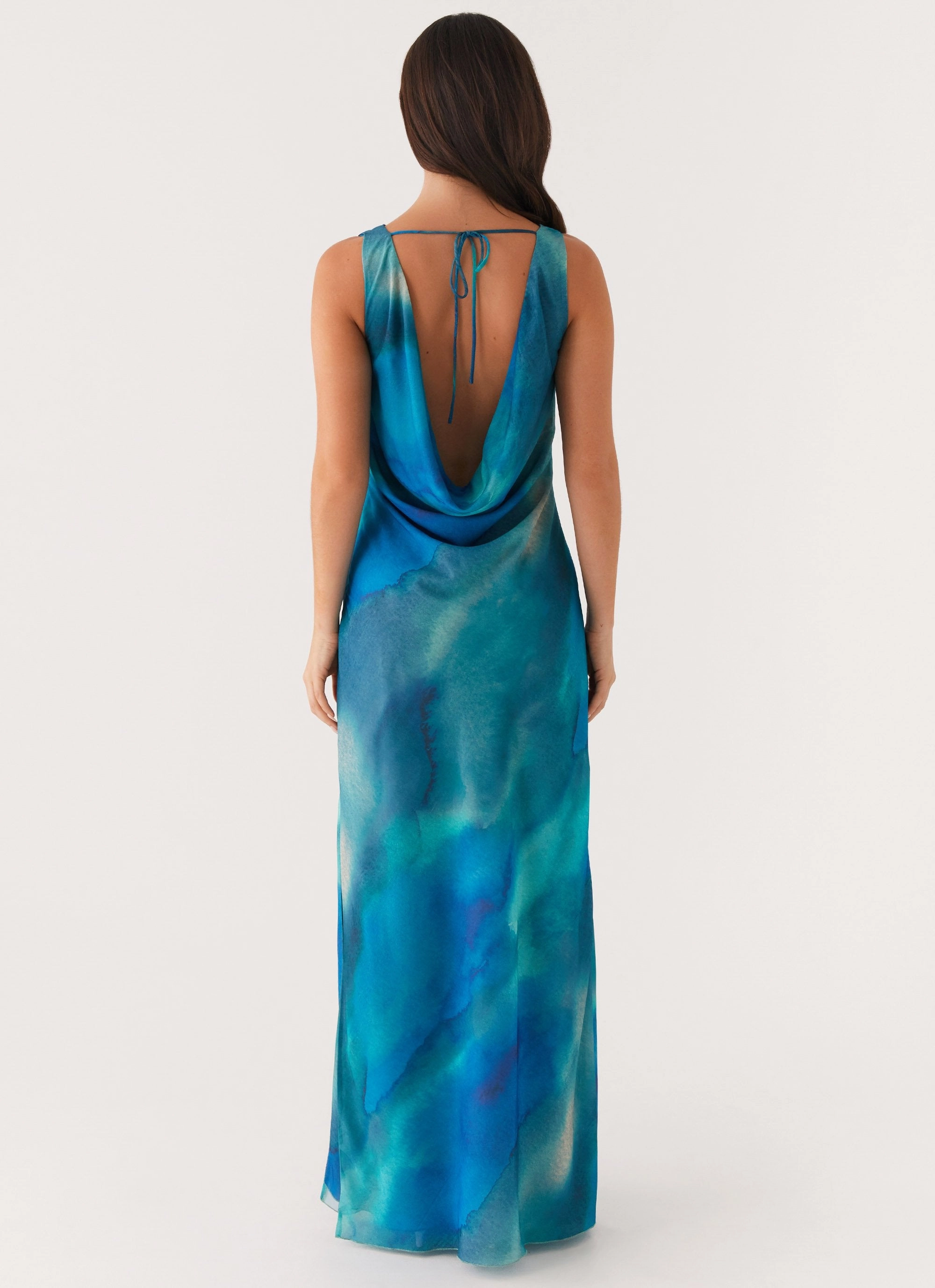 Carelle Maxi Dress - Blue Tie Dye Sharp Profile