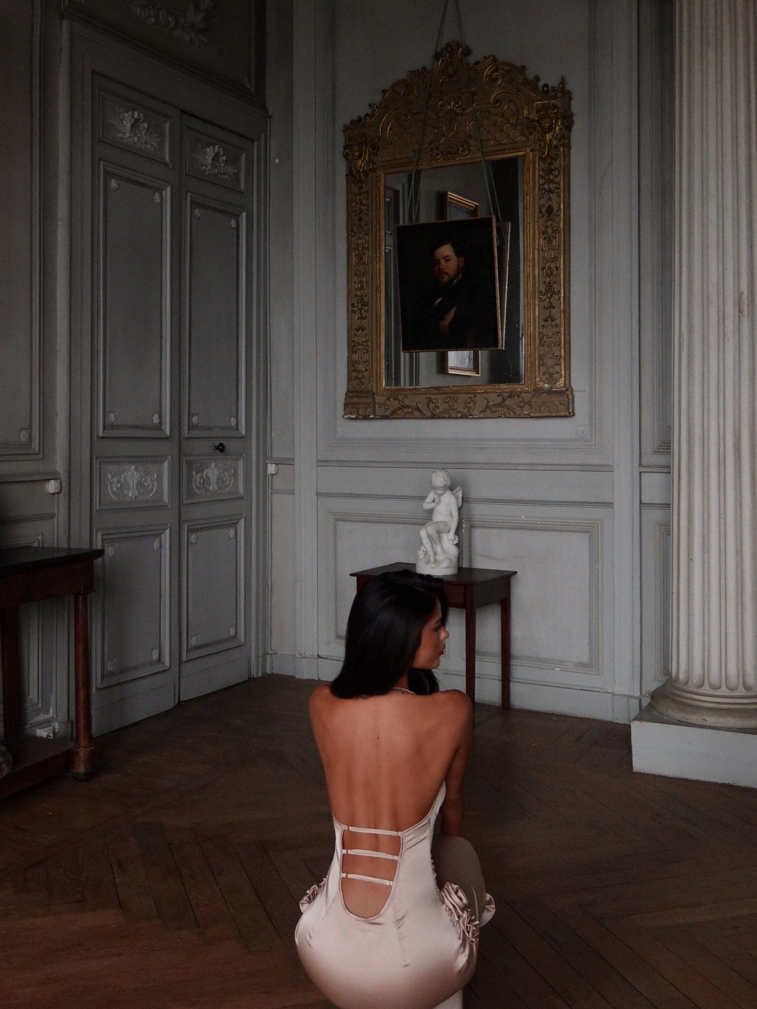 ABELLA SATIN MAXI DRESS IVORY Polished Look Work Fitwear