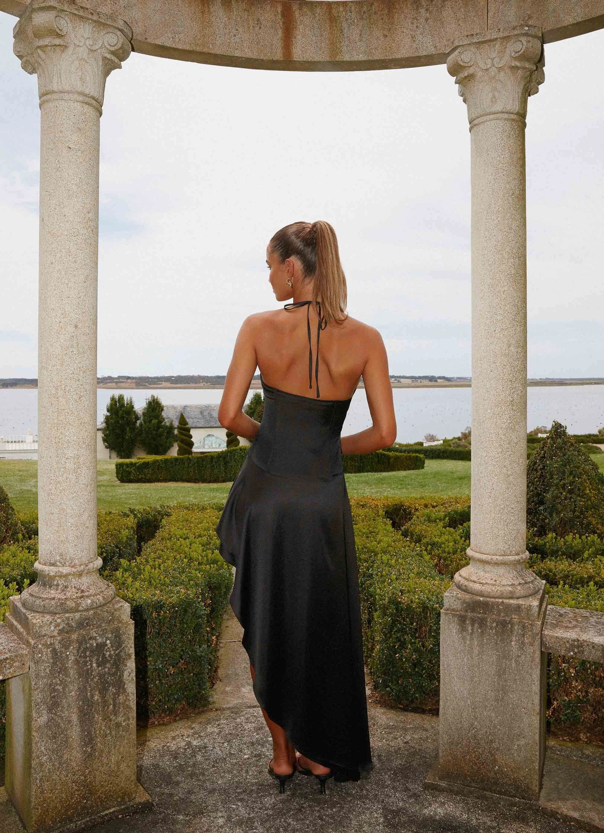 Light Fabric Boxy-Style Always Midi Dress - Black