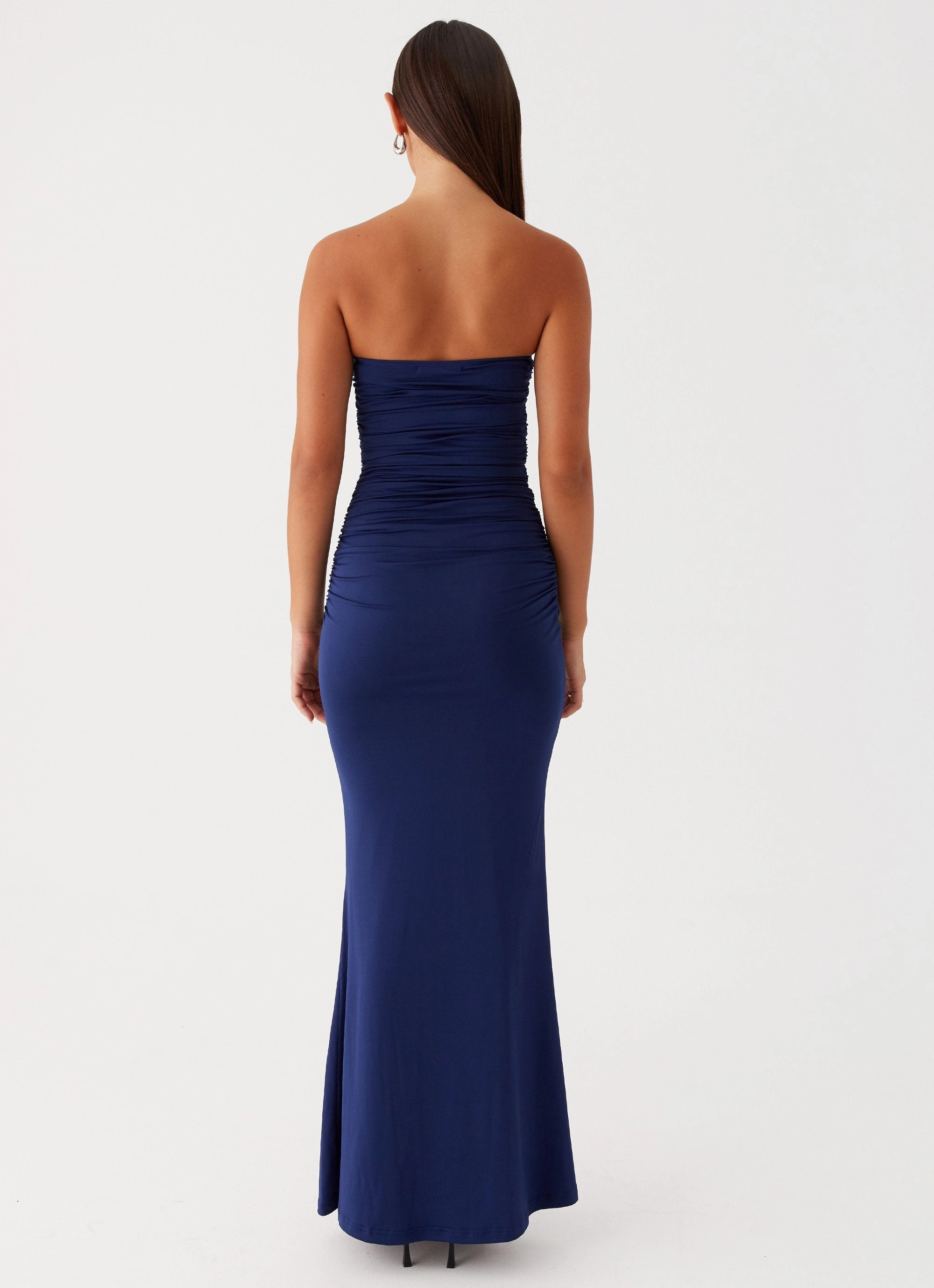 Polished and Elegant Smooth Finish Rudy Maxi Dress - Navy