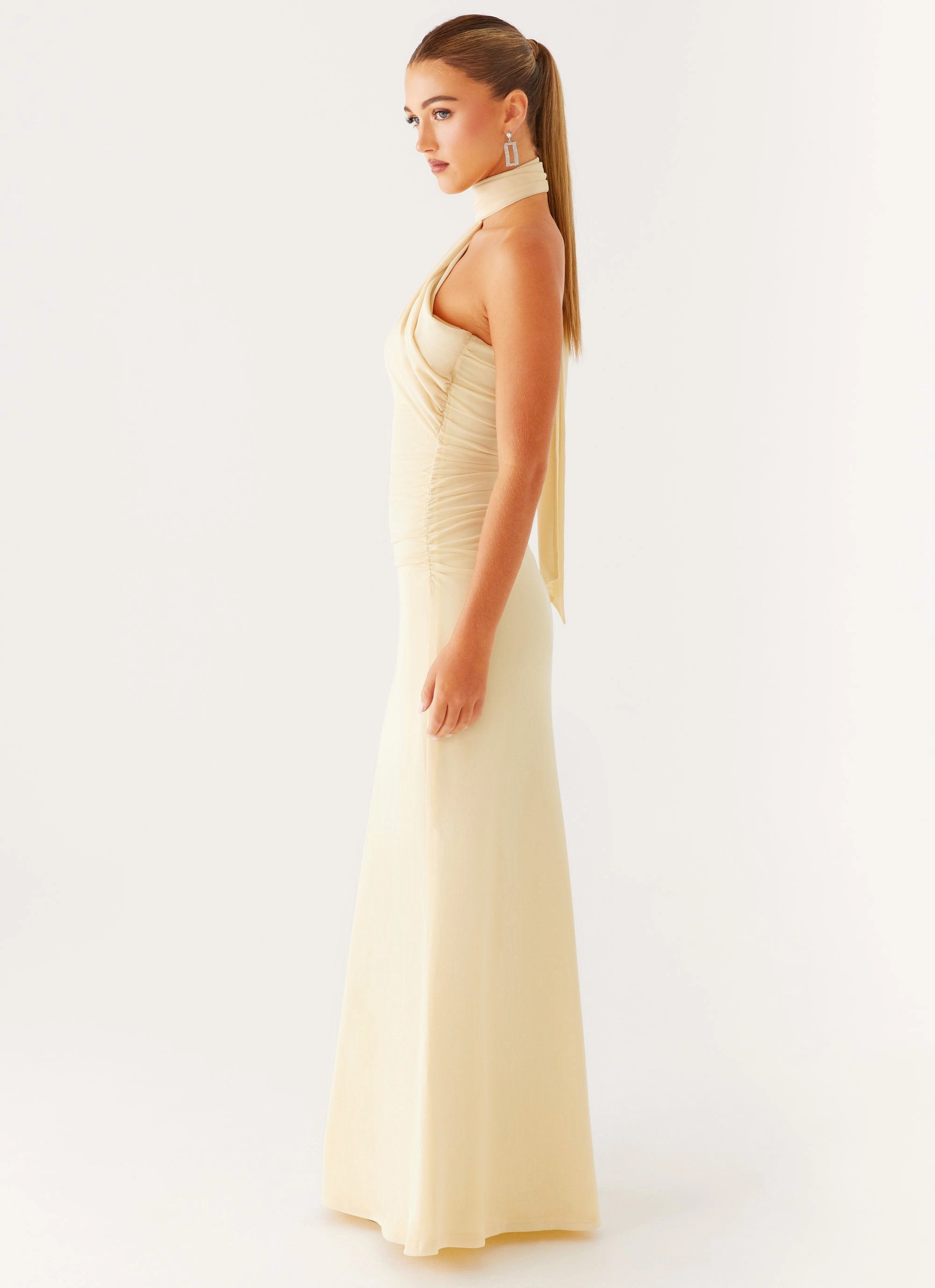 Year Round Pleat-Front Songbird Maxi Dress - Yellow