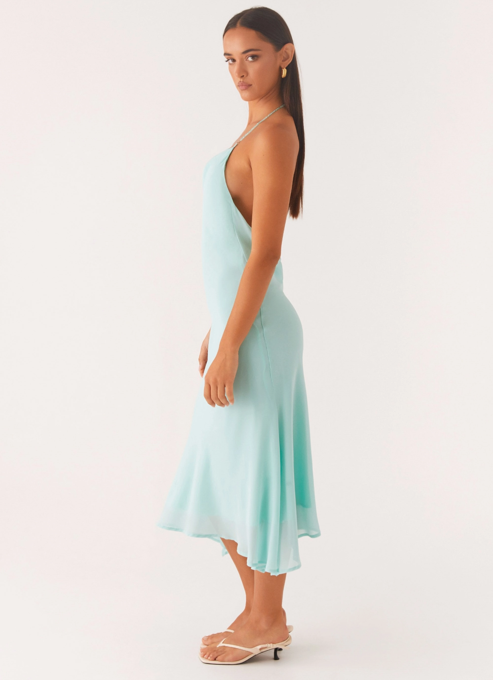 Compressible Deep Dive Midi Dress - Pale Blue