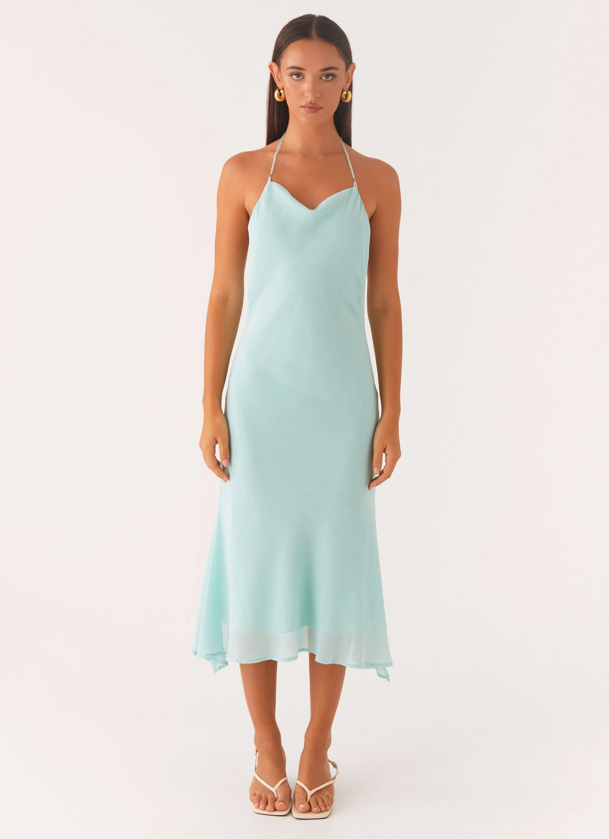 Deep Dive Midi Dress - Pale Blue Insulating-Lining