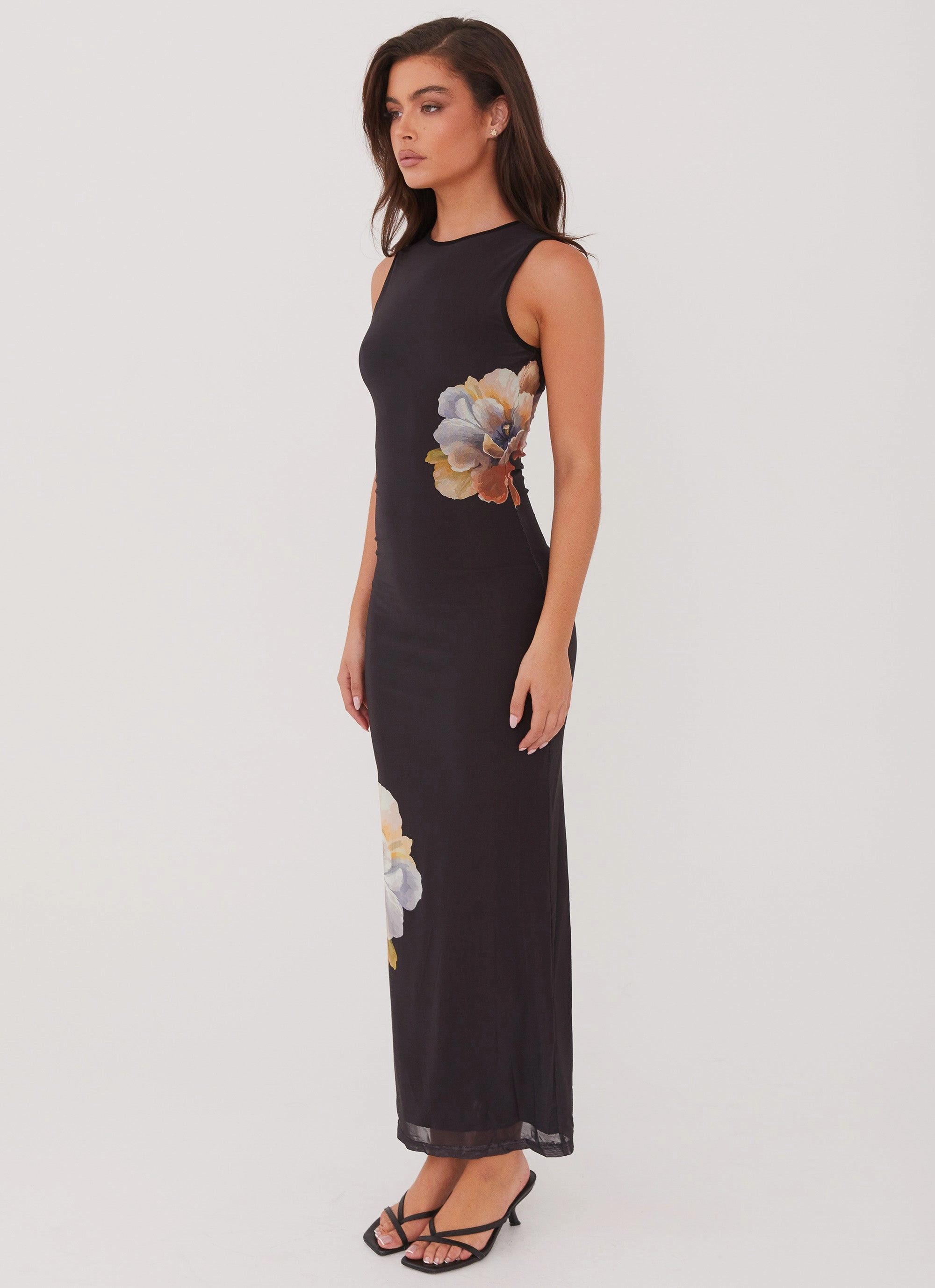 Side Effects Mesh Maxi Dress - Black Orchid Versatile Style Wear Workwear