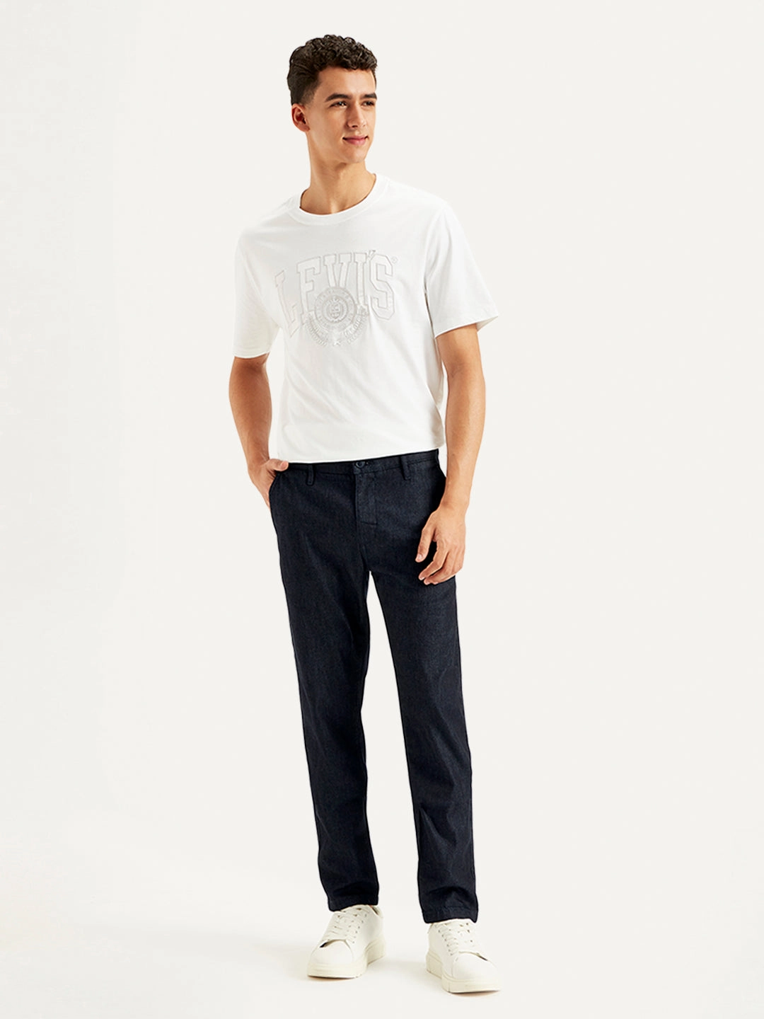 Men's Blue Tapered Chinos Workout Ready