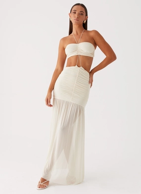 Clover Cut Out Maxi Dress - Lemon Oversized-Fit