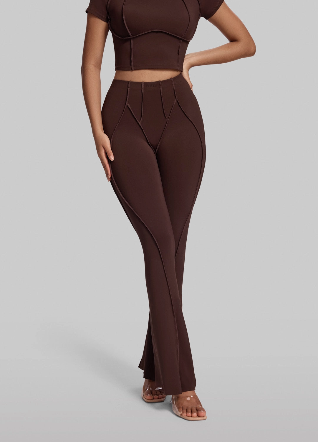 Cool Tone Longline Flare Leggings