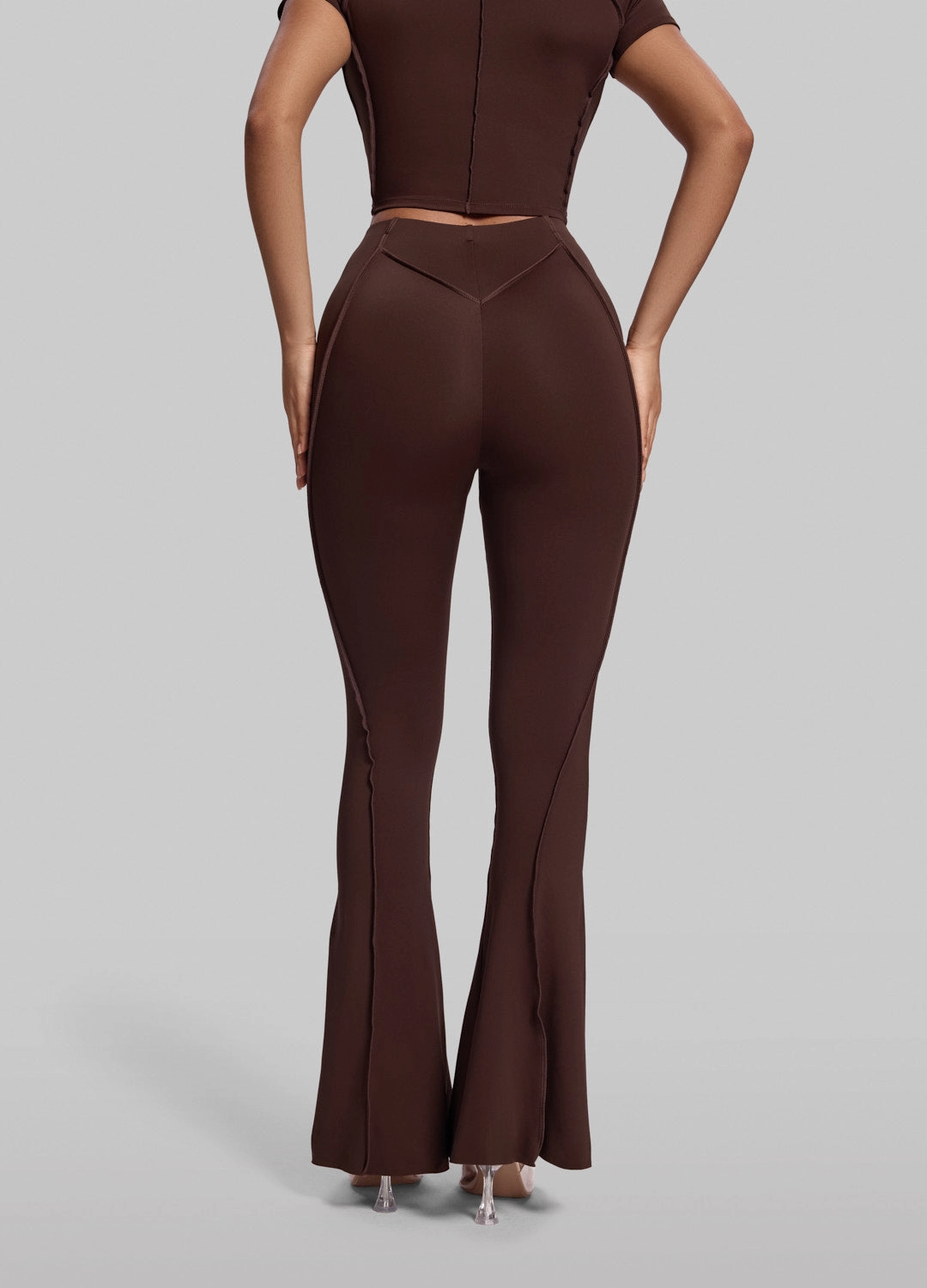 Easy Stretch Comfortable Stretch Wear Longline Flare Leggings