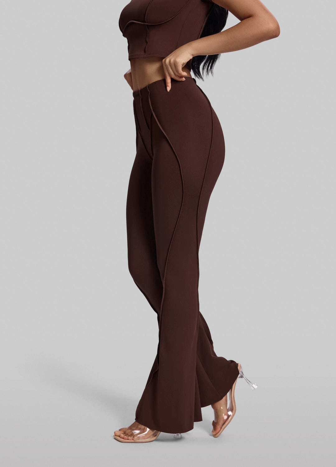 Running Outfit Cozy Wearable Longline Flare Leggings