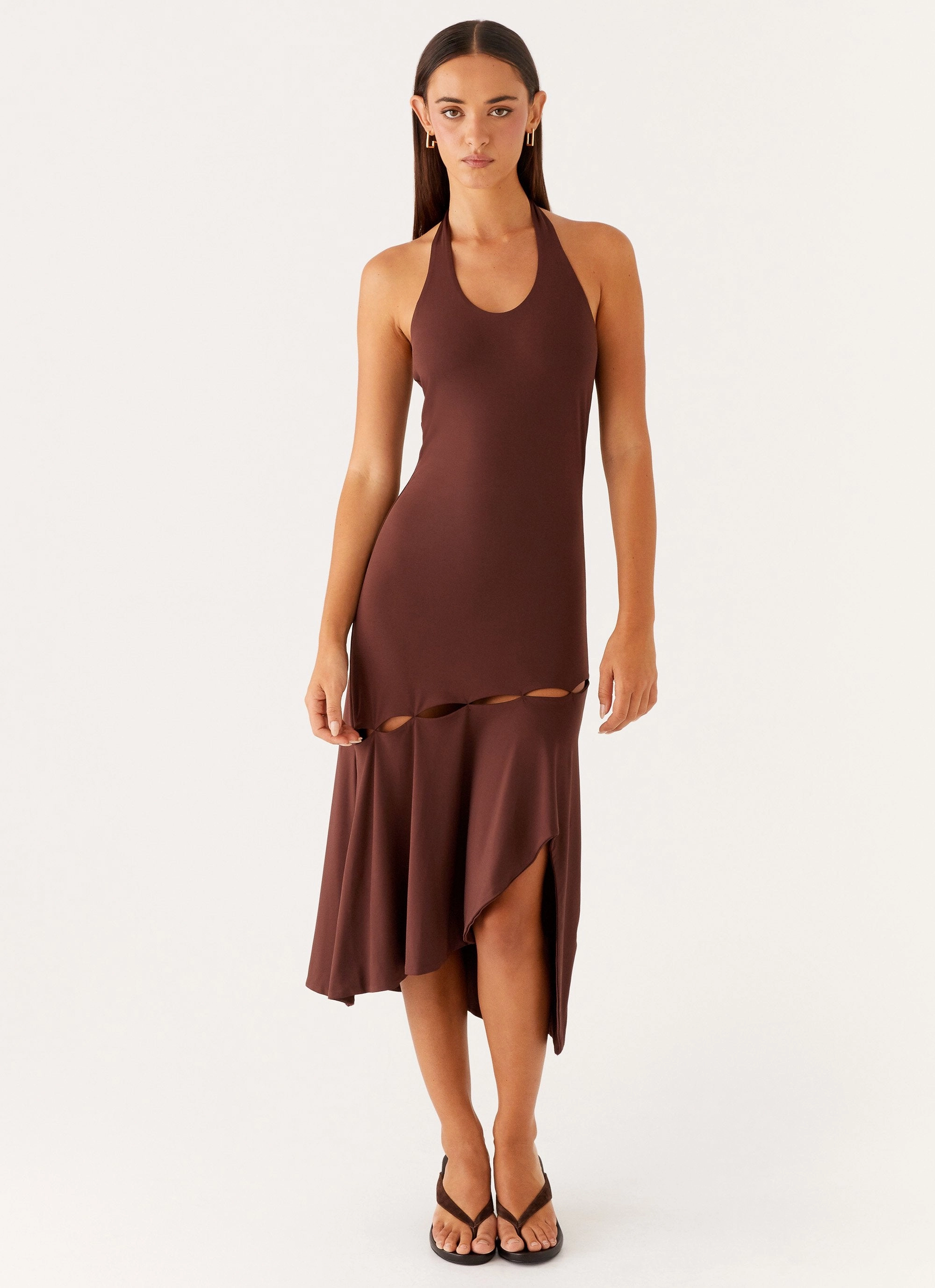 Active Outfit Calm Beauty Fast Times Midi Dress - Chocolate