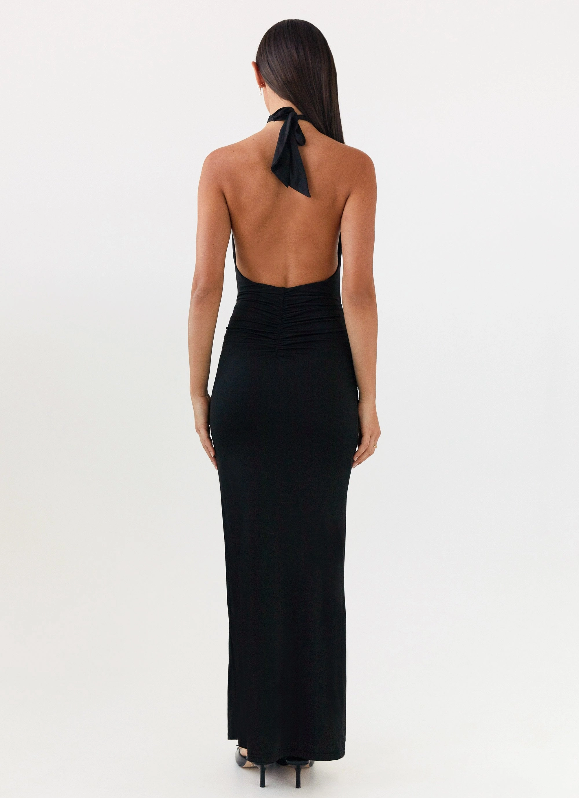 Fast Chic Easy Layering Samara Halterneck Maxi Dress - Black