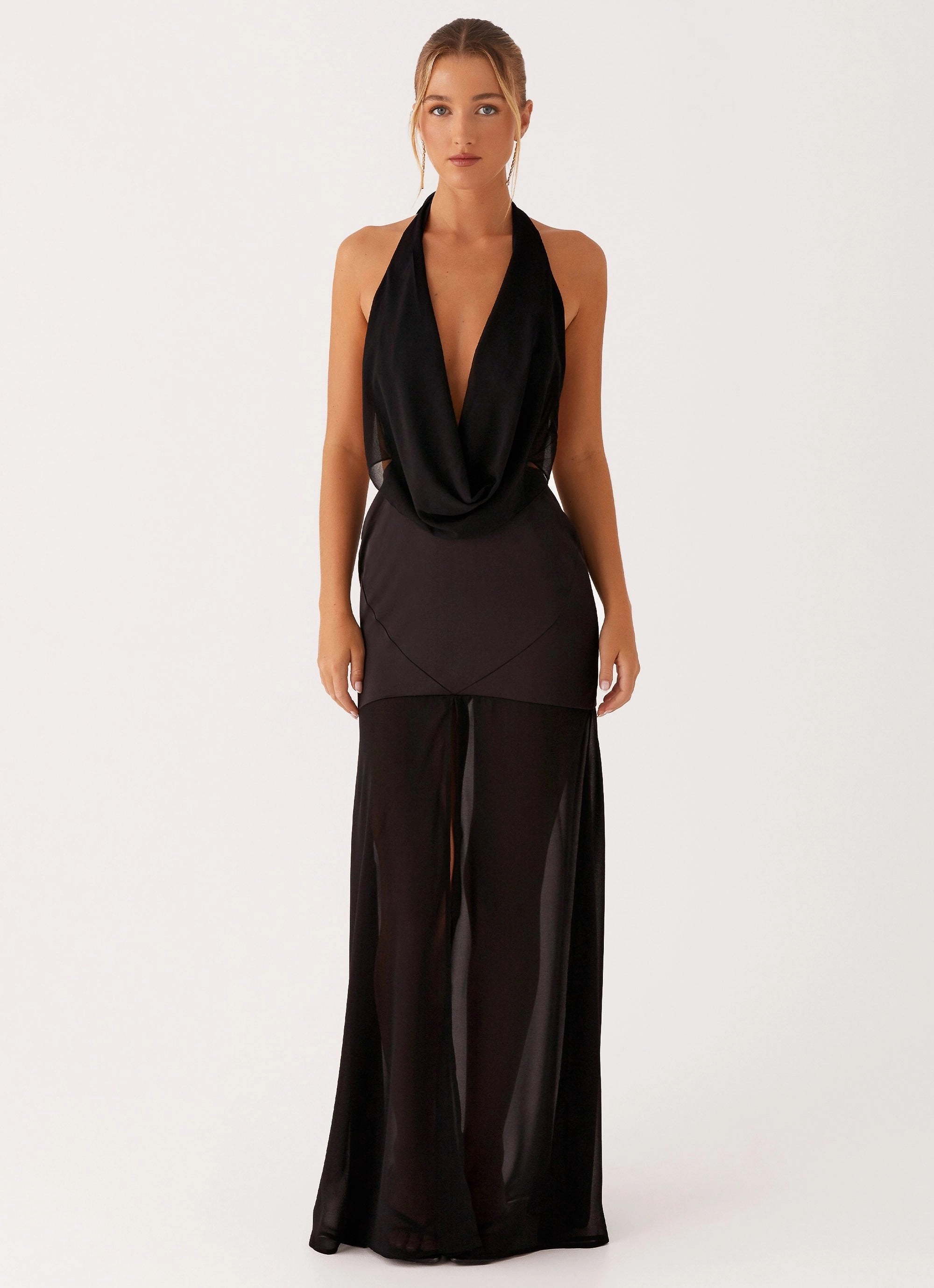 Smart Detail Shine Skin Fenella Maxi Dress - Black