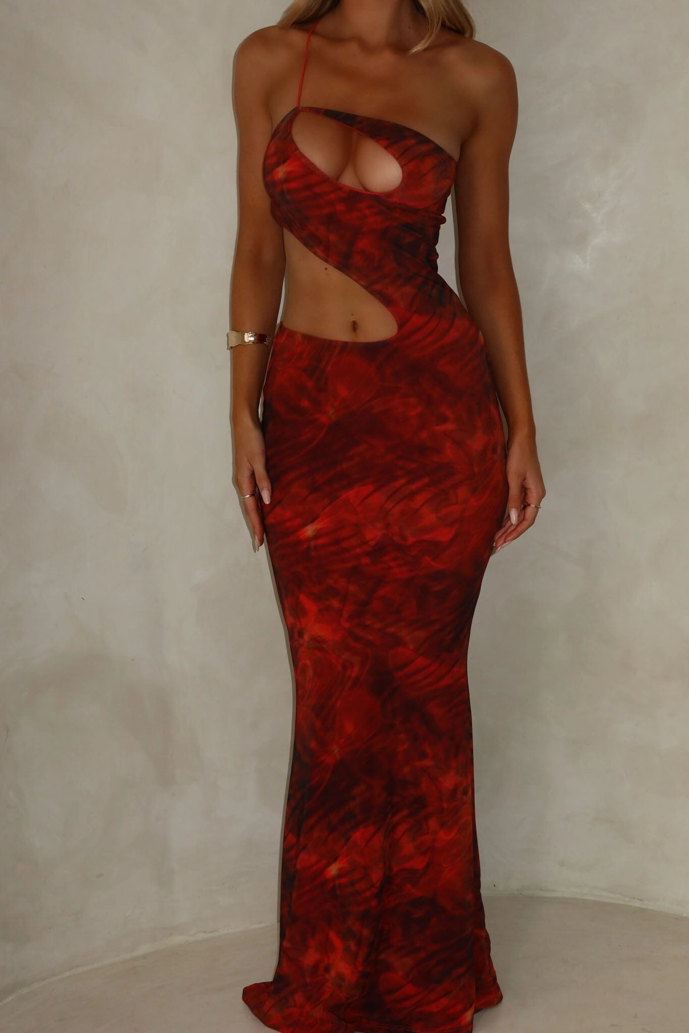 Minimal Harmony Light Base FERN MAXI DRESS ORANGE