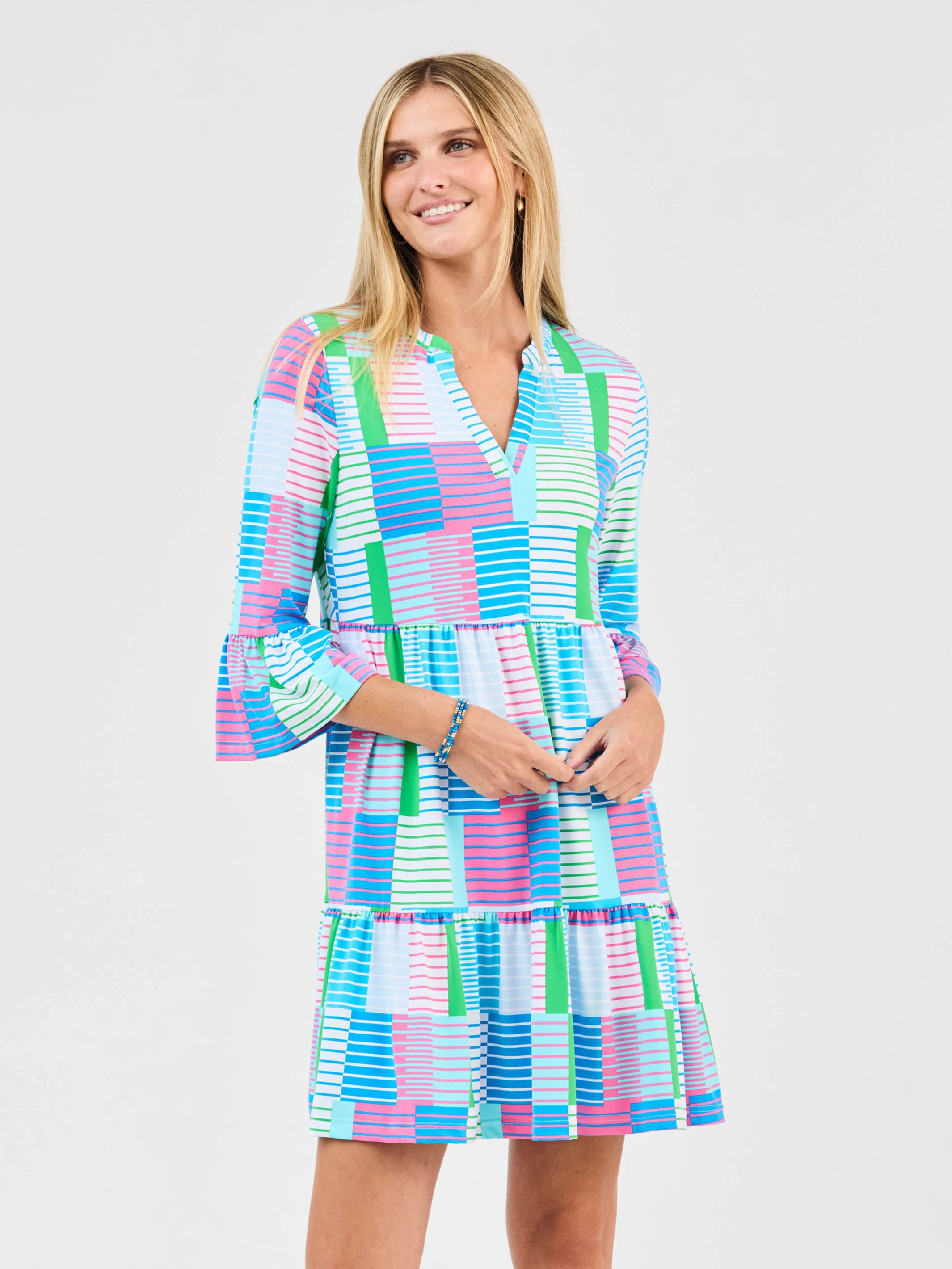 FINAL SALE - Laguna Dress | Yacht Club Bright-Hue packable