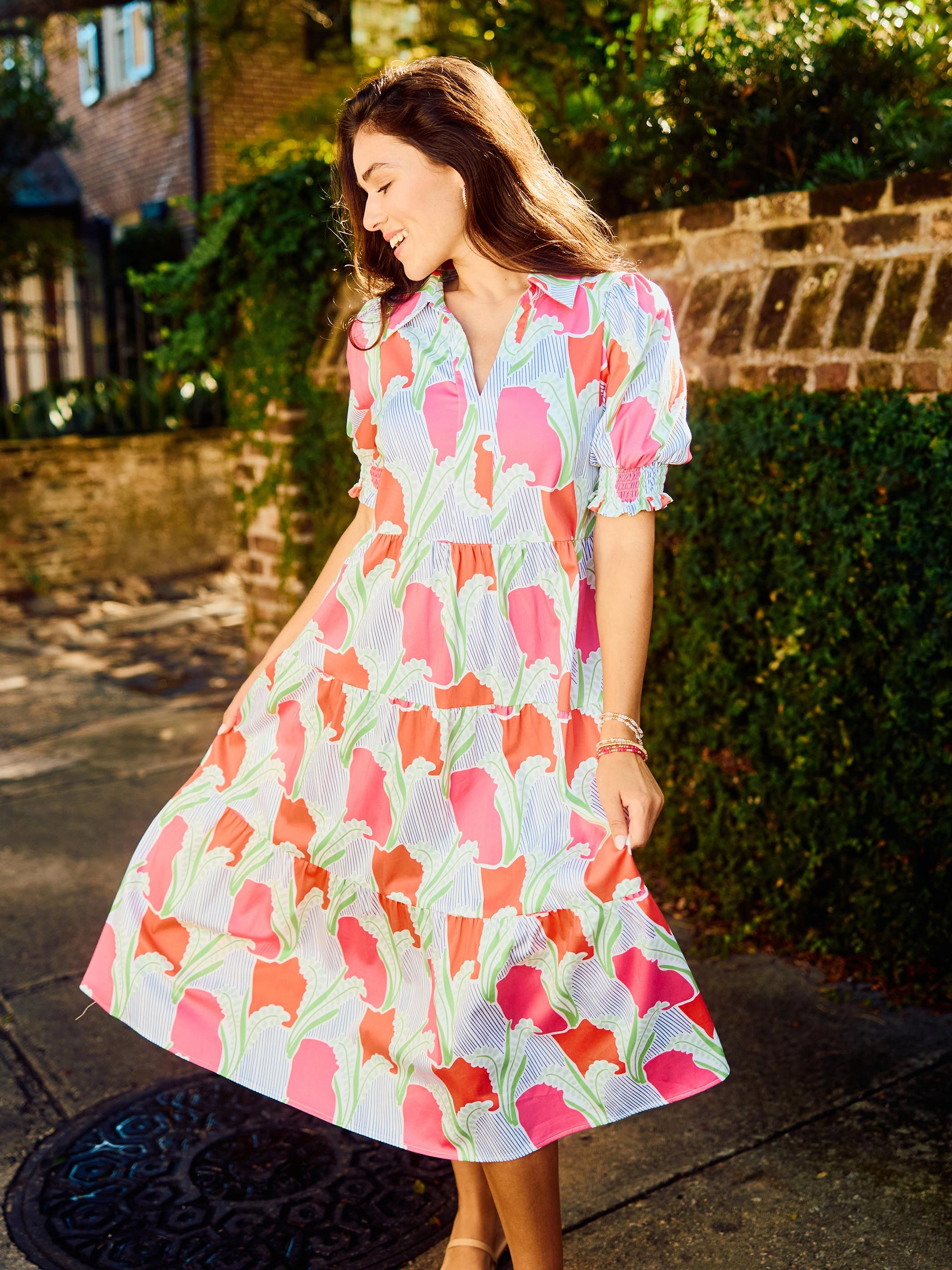 FINAL SALE - Molly Dress | Color Me Sweet Coral Front-Pocket Flattering Style Fit